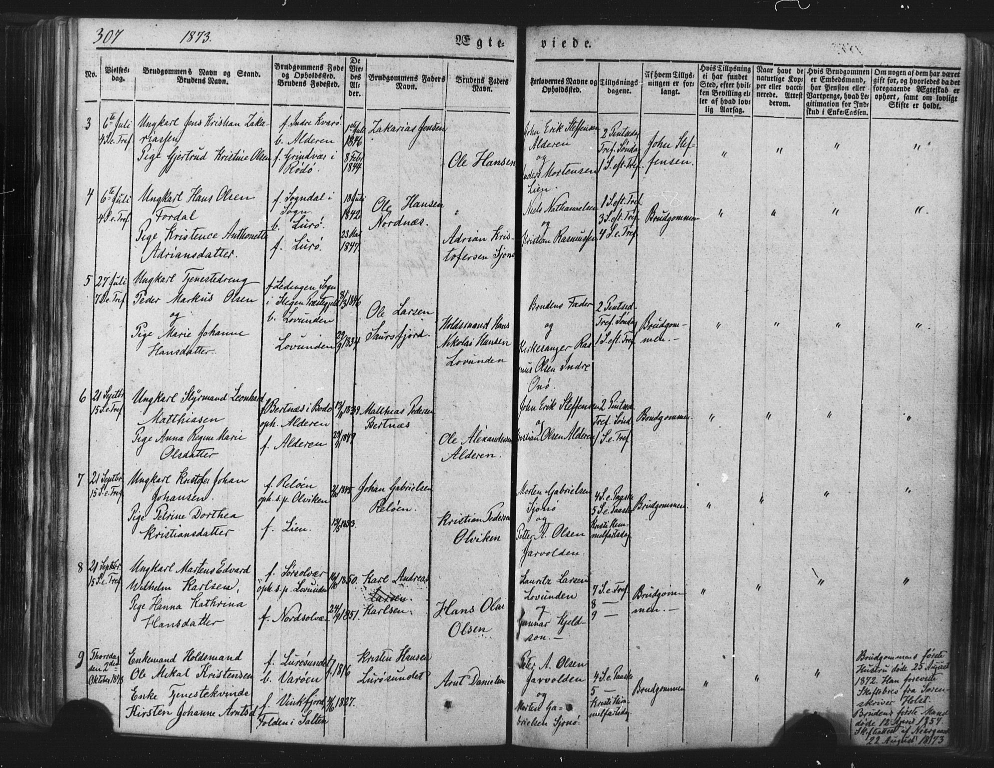 Ministerialprotokoller, klokkerbøker og fødselsregistre - Nordland, SAT/A-1459/839/L0567: Parish register (official) no. 839A04, 1863-1879, p. 307