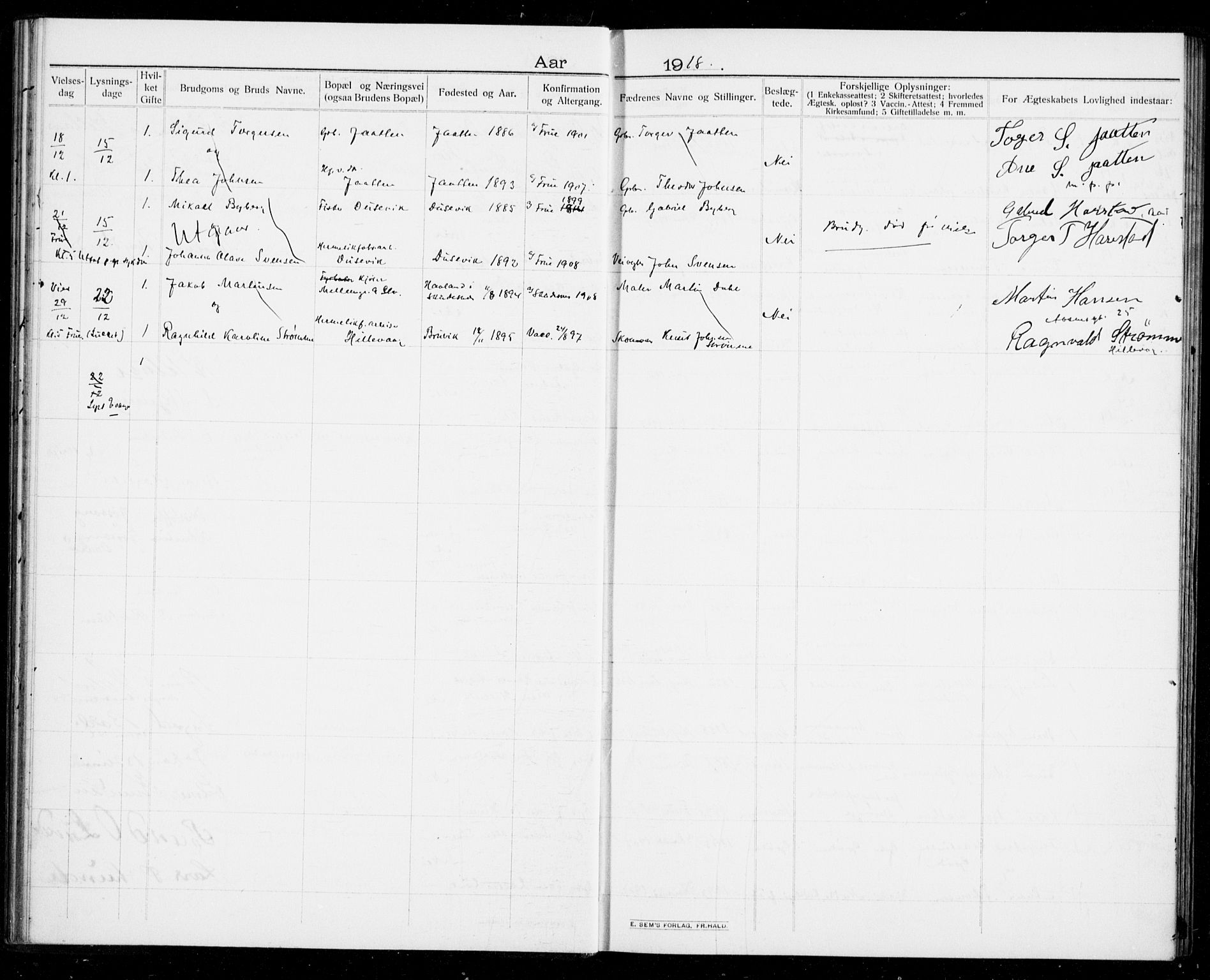 Hetland sokneprestkontor, AV/SAST-A-101826/70/705BA/L0005: Banns register no. 705.BA.5, 1911-1935