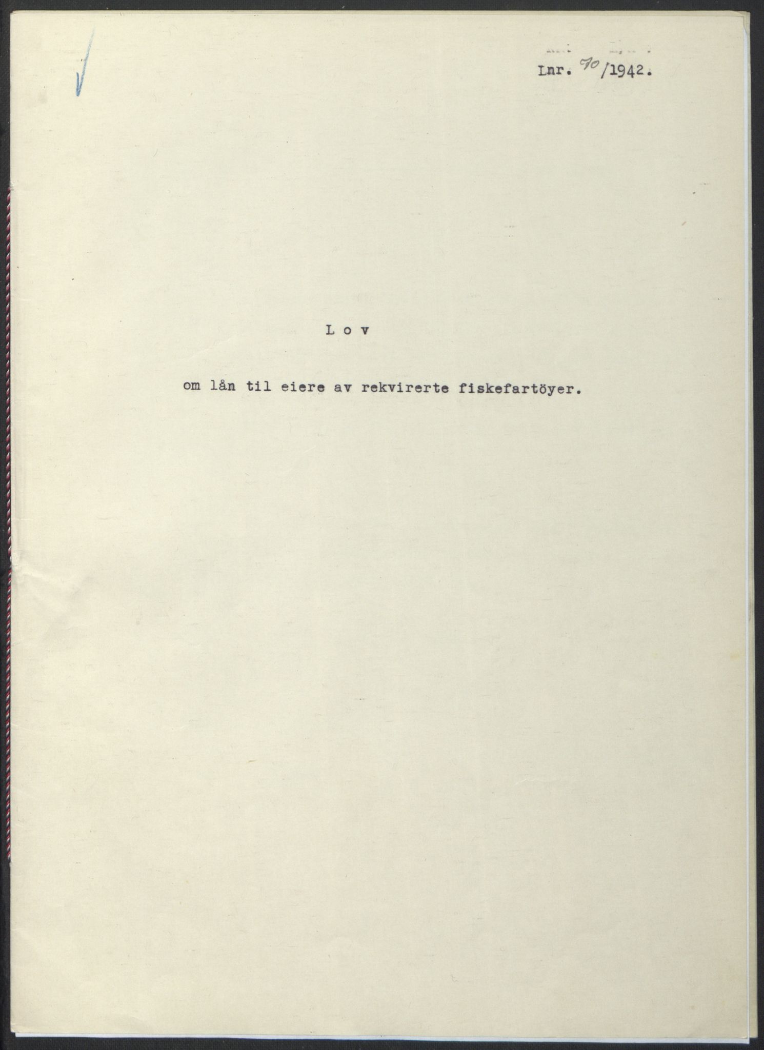 NS-administrasjonen 1940-1945 (Statsrådsekretariatet, de kommisariske statsråder mm), RA/S-4279/D/Db/L0097: Lover I, 1942, p. 204