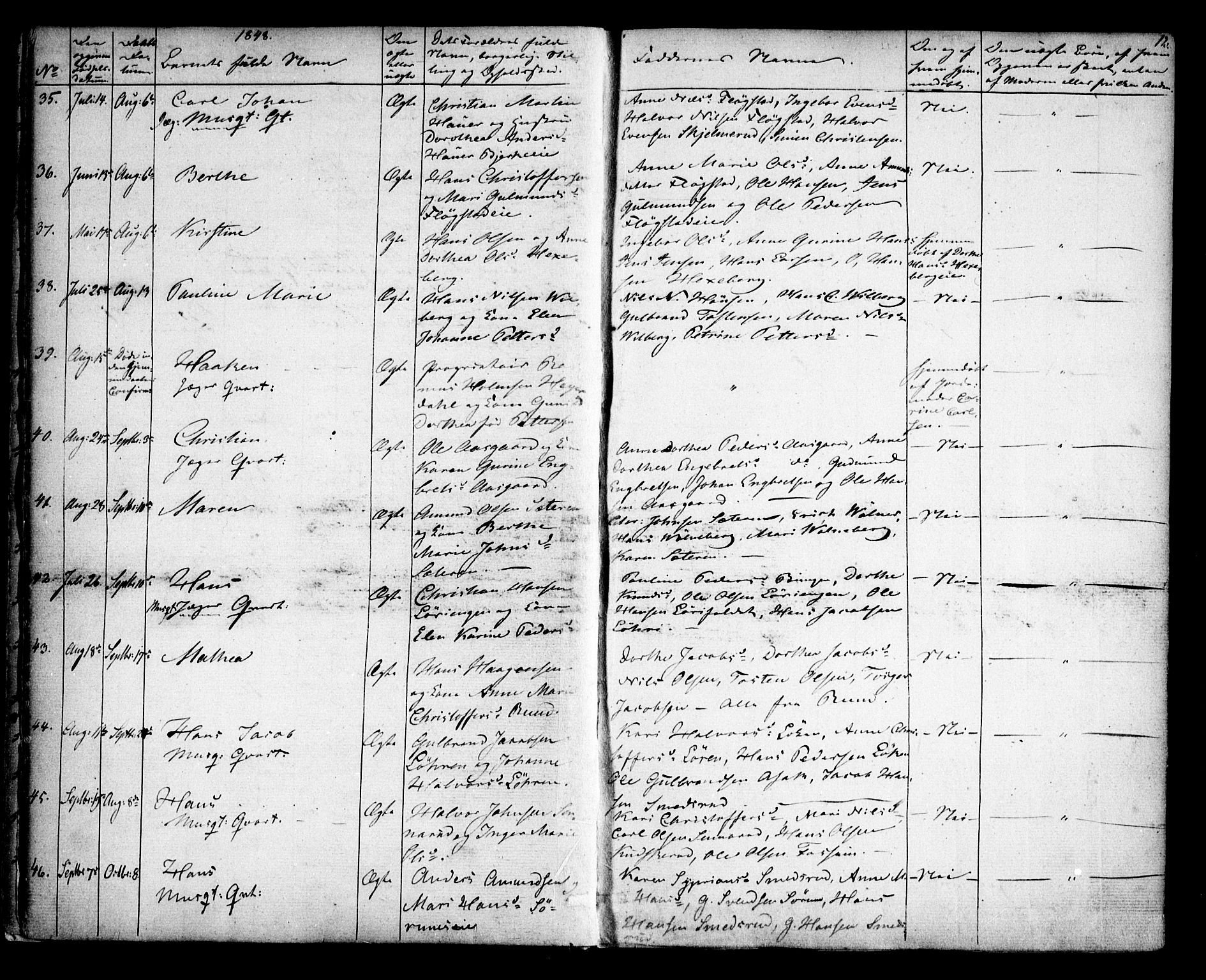 Sørum prestekontor Kirkebøker, AV/SAO-A-10303/F/Fa/L0005: Parish register (official) no. I 5, 1846-1863, p. 12