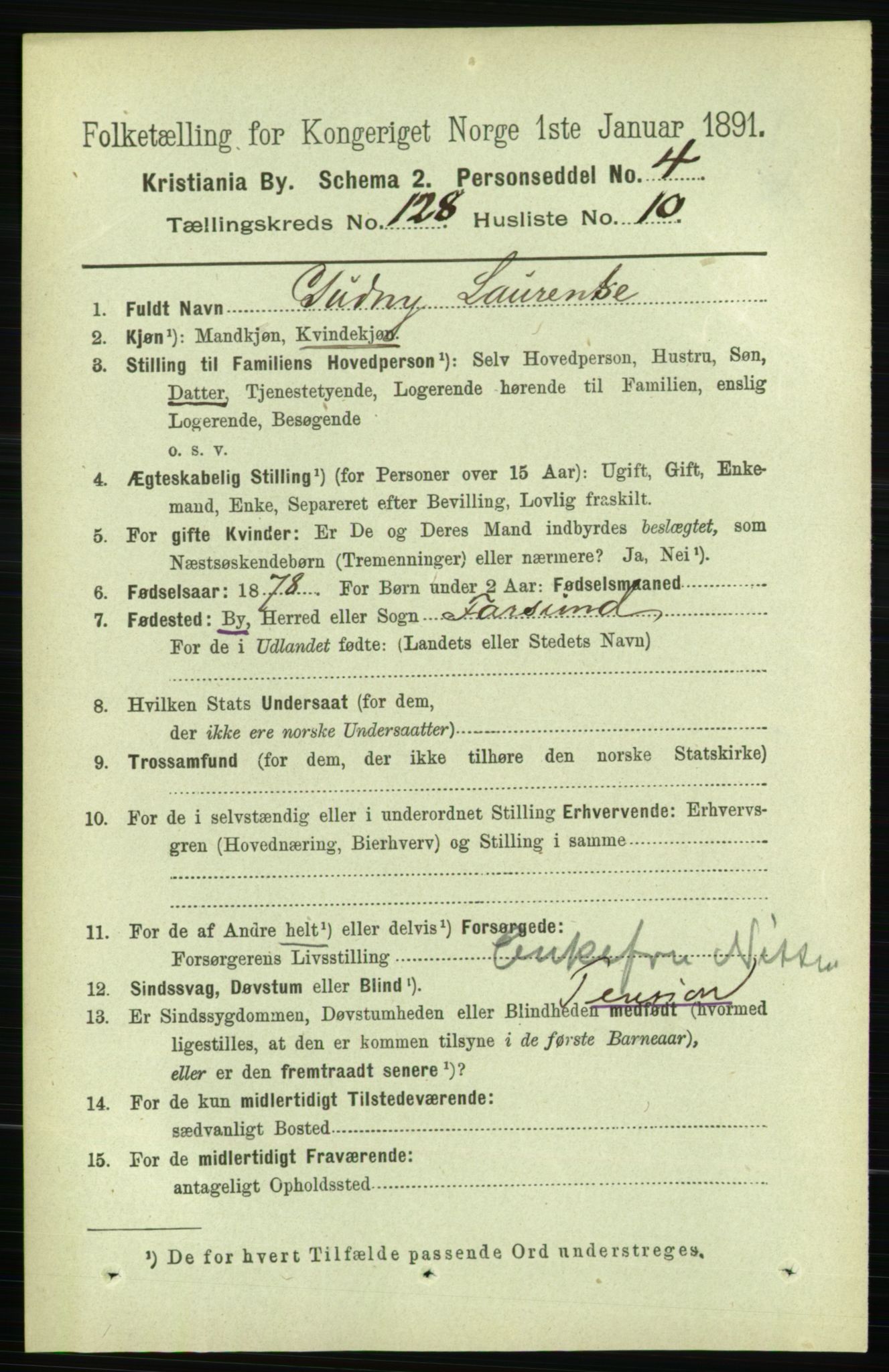 RA, 1891 census for 0301 Kristiania, 1891, p. 68863