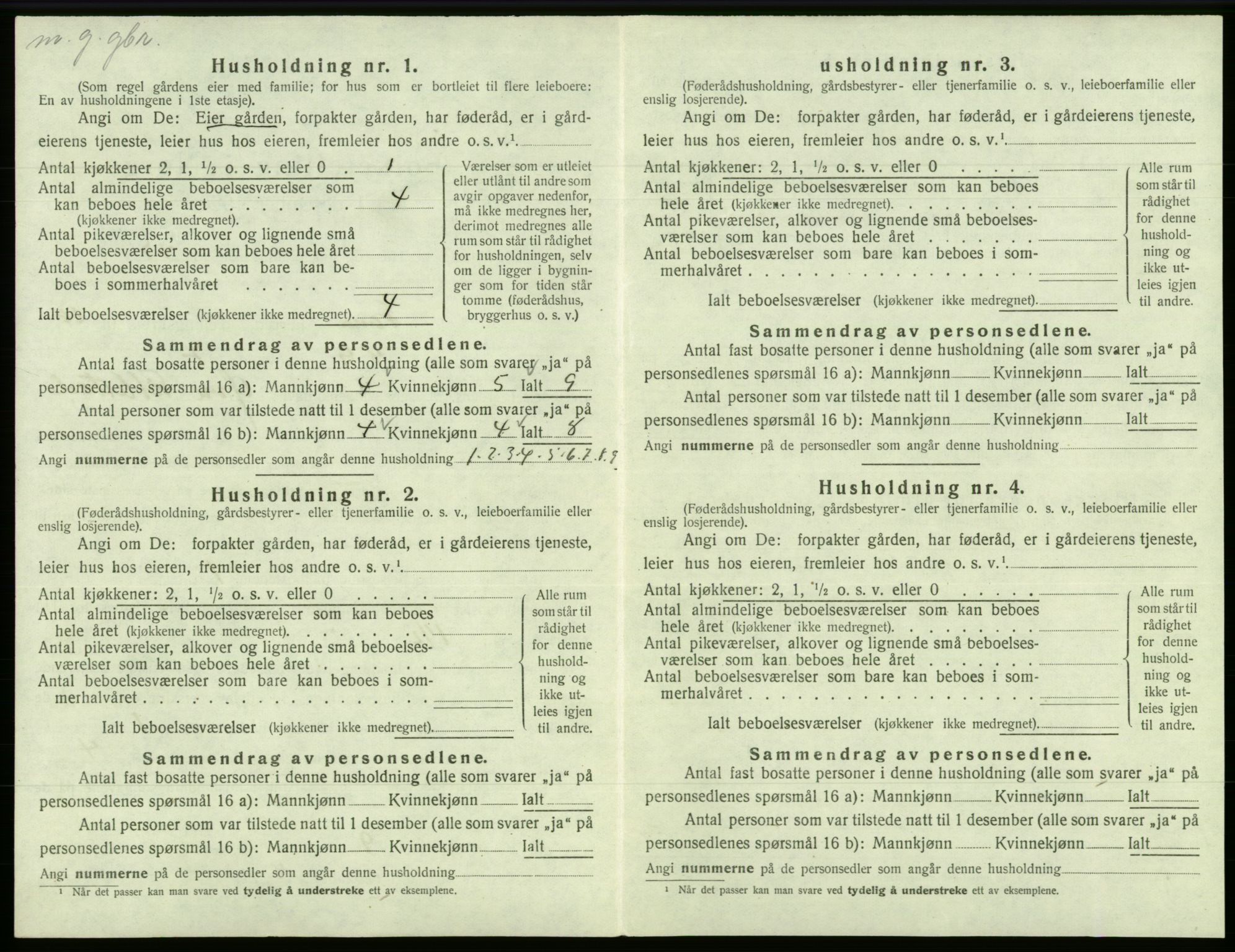 SAB, 1920 census for Fana, 1920, p. 2658