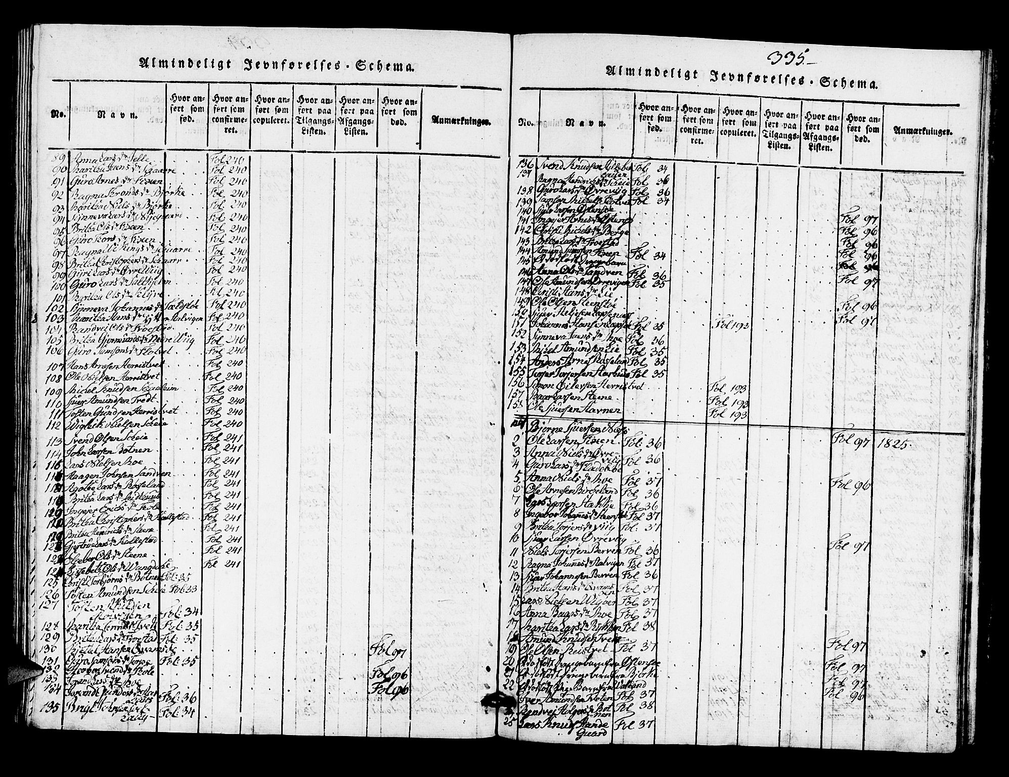 Kvam sokneprestembete, SAB/A-76201/H/Hab: Parish register (copy) no. A 1, 1818-1832, p. 335