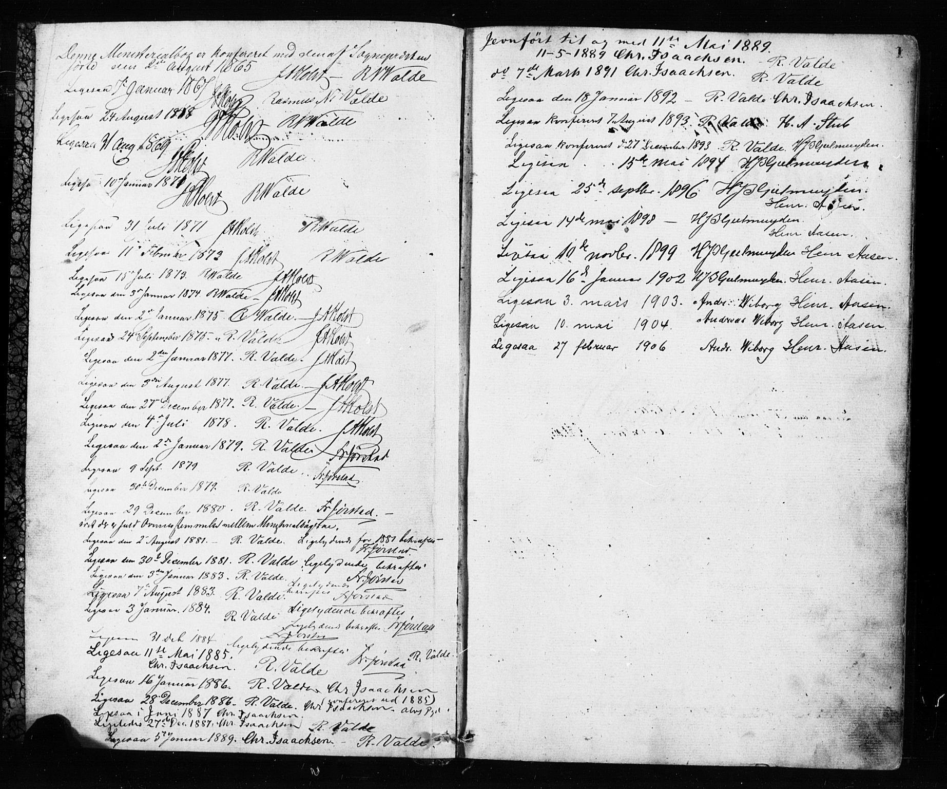 Alversund Sokneprestembete, SAB/A-73901/H/Ha/Hab: Parish register (copy) no. A 2, 1864-1905, p. 1