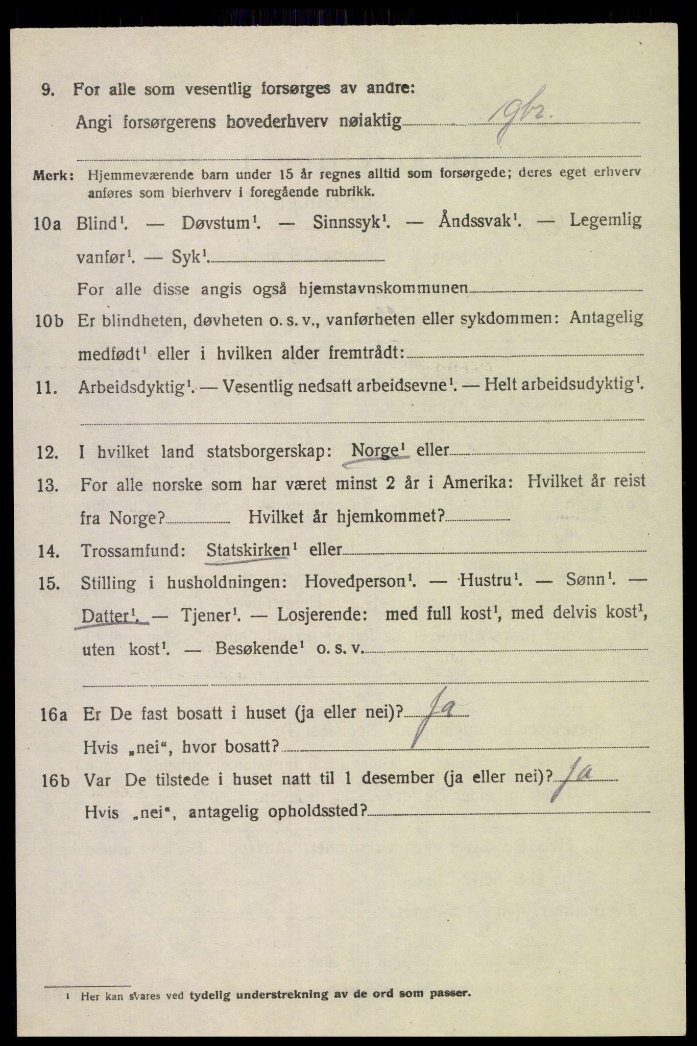 SAK, 1920 census for Nes (V-A), 1920, p. 3769