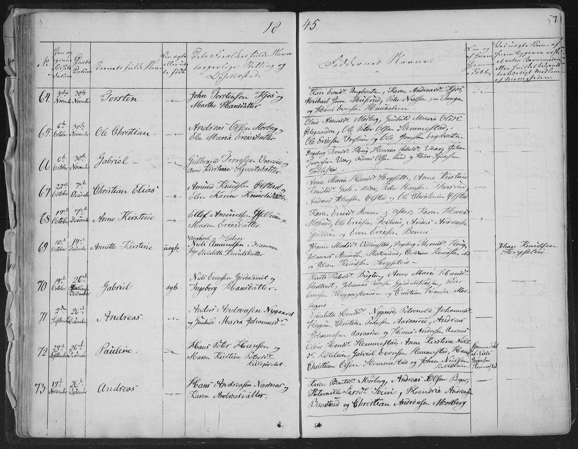 Røyken kirkebøker, AV/SAKO-A-241/F/Fa/L0005: Parish register (official) no. 5, 1833-1856, p. 57