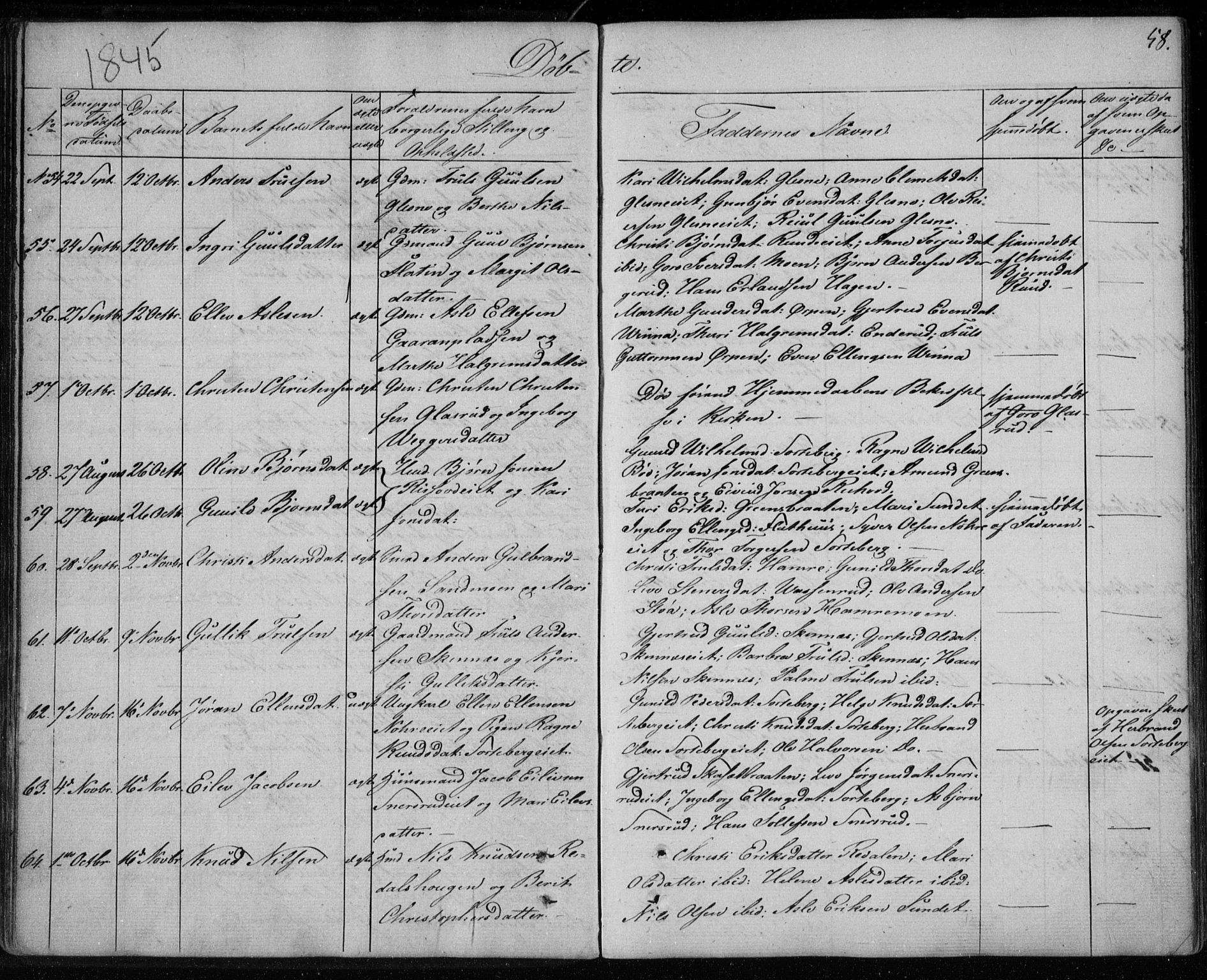 Krødsherad kirkebøker, SAKO/A-19/F/Fa/L0002: Parish register (official) no. 2, 1829-1851, p. 58