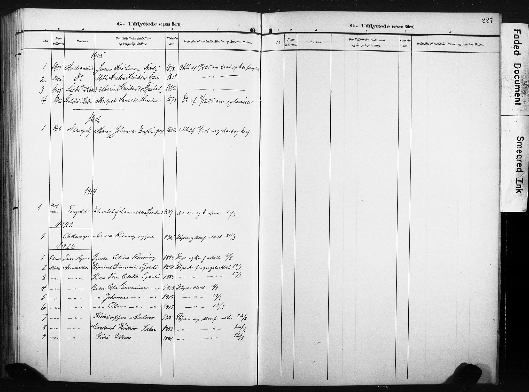 Ministerialprotokoller, klokkerbøker og fødselsregistre - Møre og Romsdal, SAT/A-1454/580/L0927: Parish register (copy) no. 580C02, 1904-1932, p. 227
