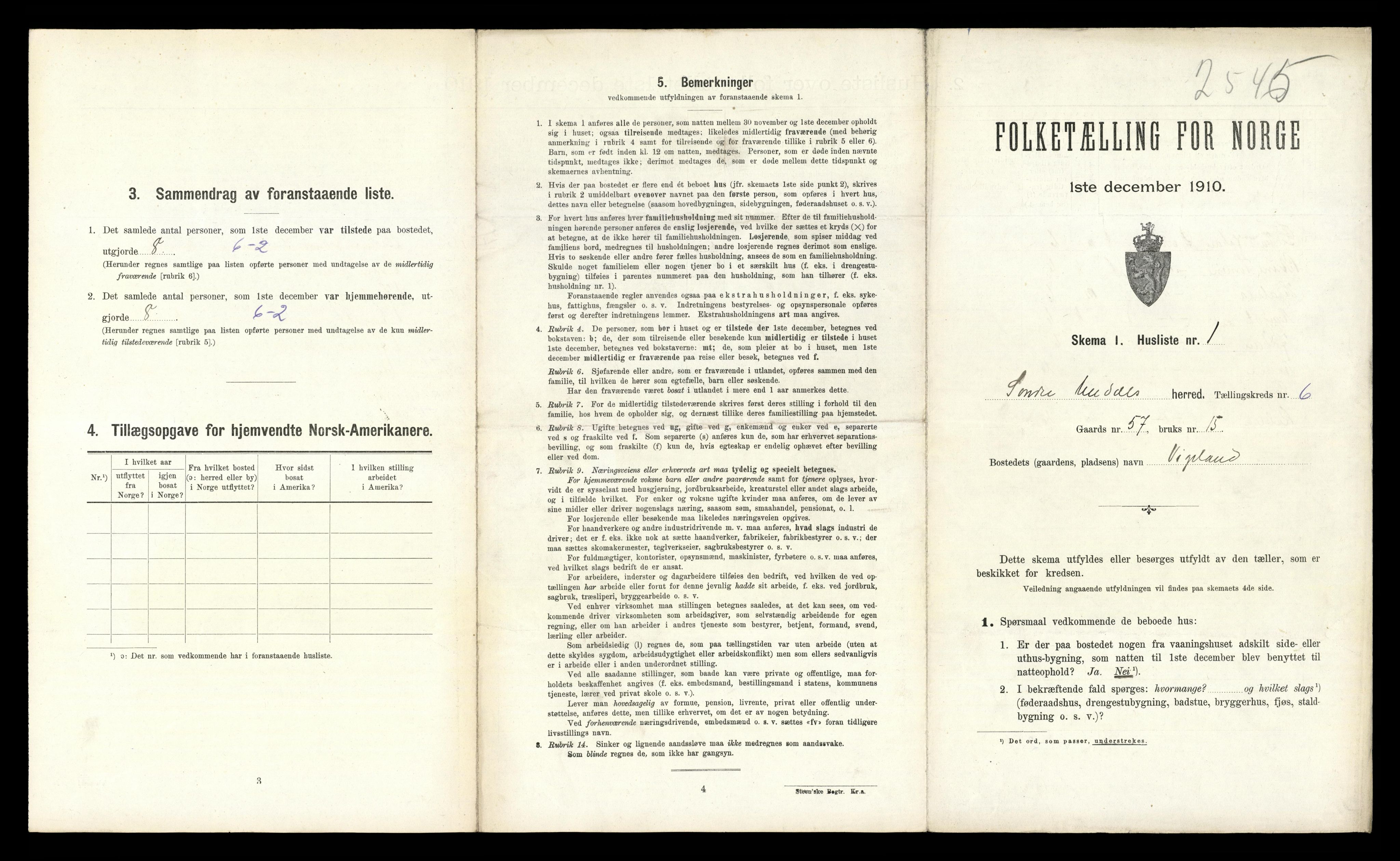 RA, 1910 census for Sør-Audnedal, 1910, p. 495