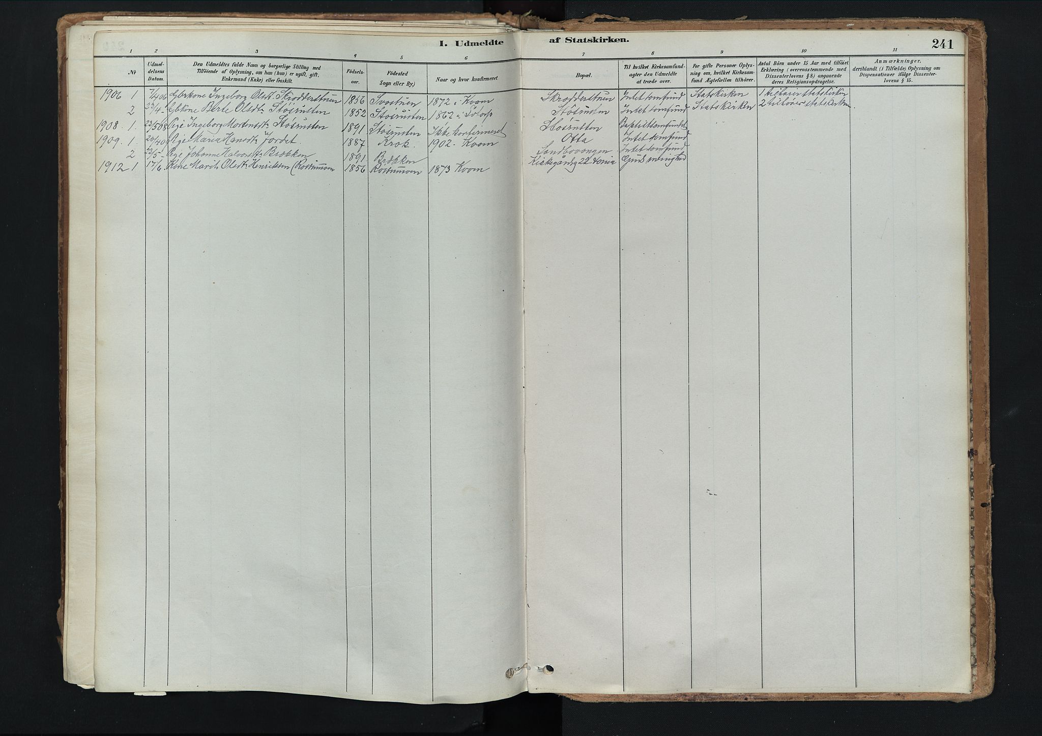 Nord-Fron prestekontor, AV/SAH-PREST-080/H/Ha/Haa/L0003: Parish register (official) no. 3, 1884-1914, p. 241