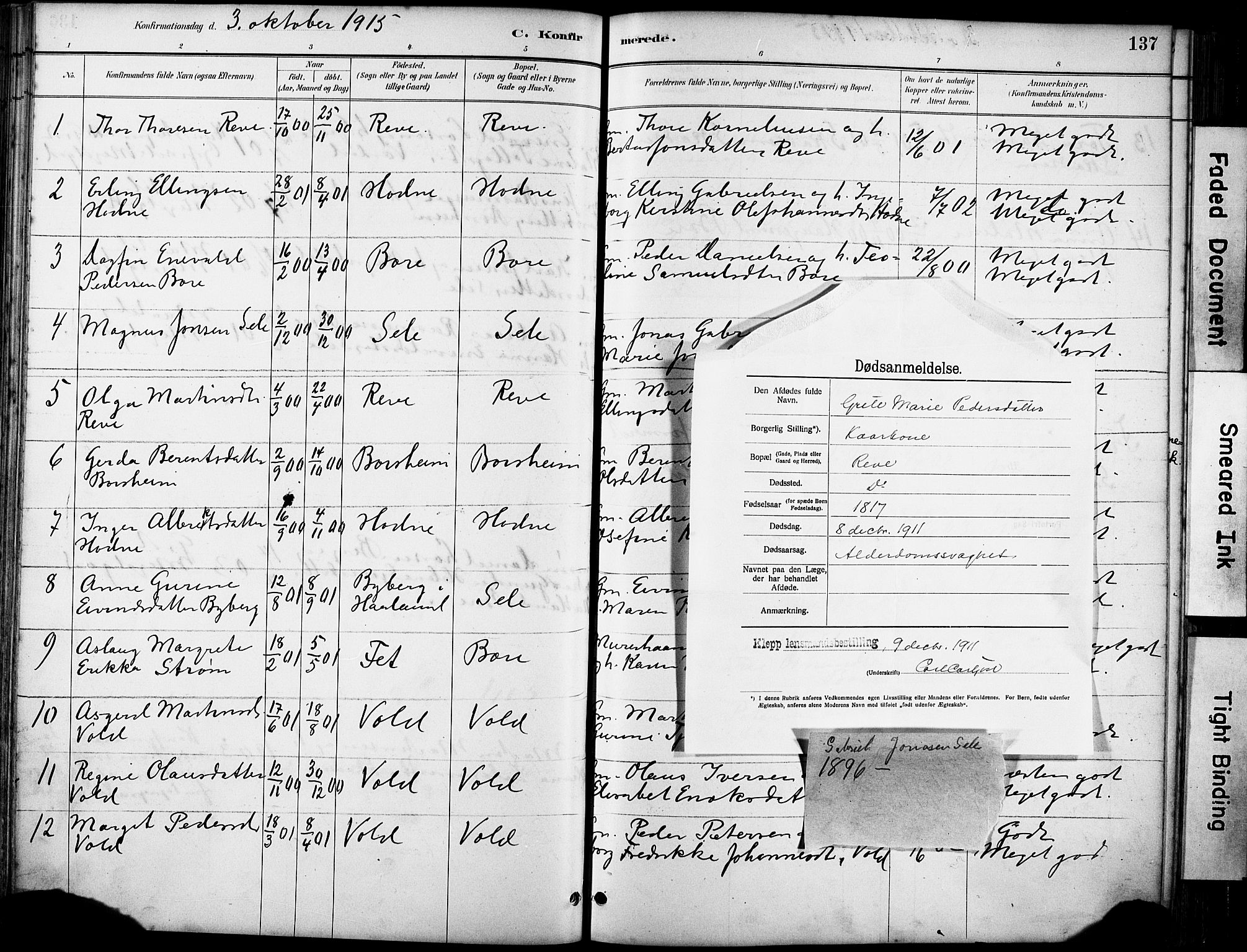 Klepp sokneprestkontor, AV/SAST-A-101803/001/3/30BA/L0008: Parish register (official) no. A 9, 1886-1919, p. 137