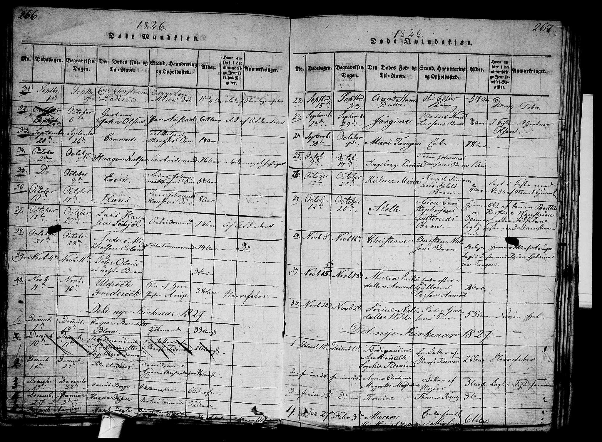 Strømsø kirkebøker, AV/SAKO-A-246/G/Ga/L0001: Parish register (copy) no. 1, 1815-1829, p. 266-267