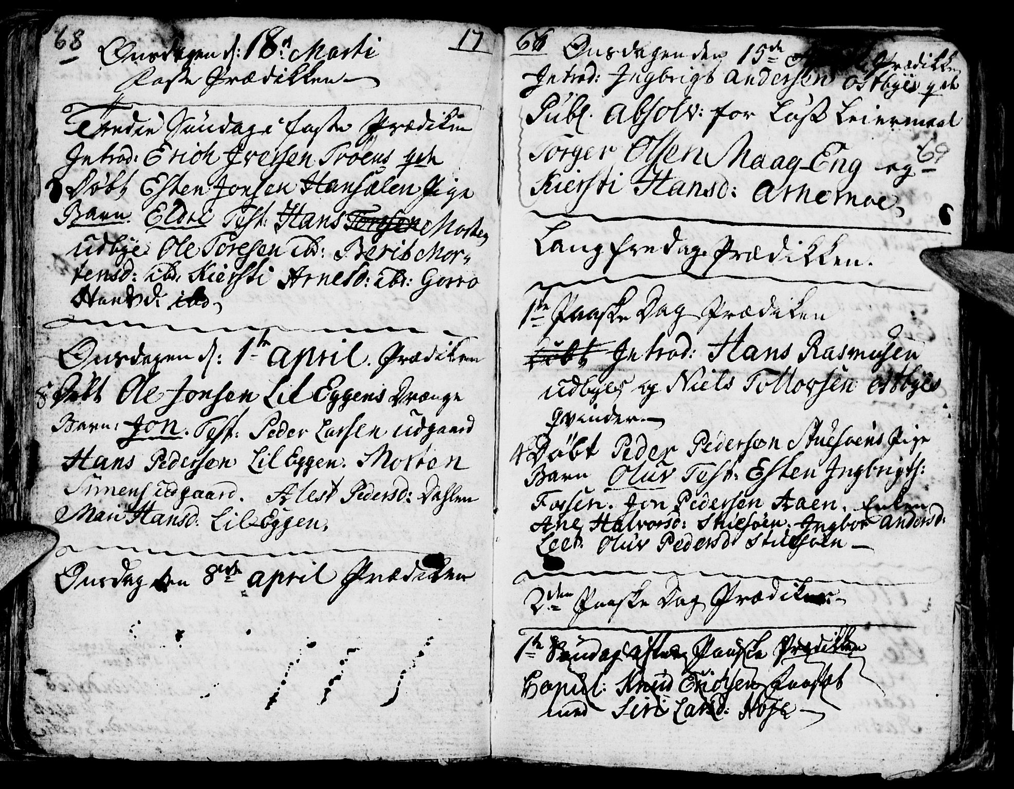 Tynset prestekontor, SAH/PREST-058/H/Ha/Haa/L0006: Parish register (official) no. 6, 1763-1779, p. 68-69