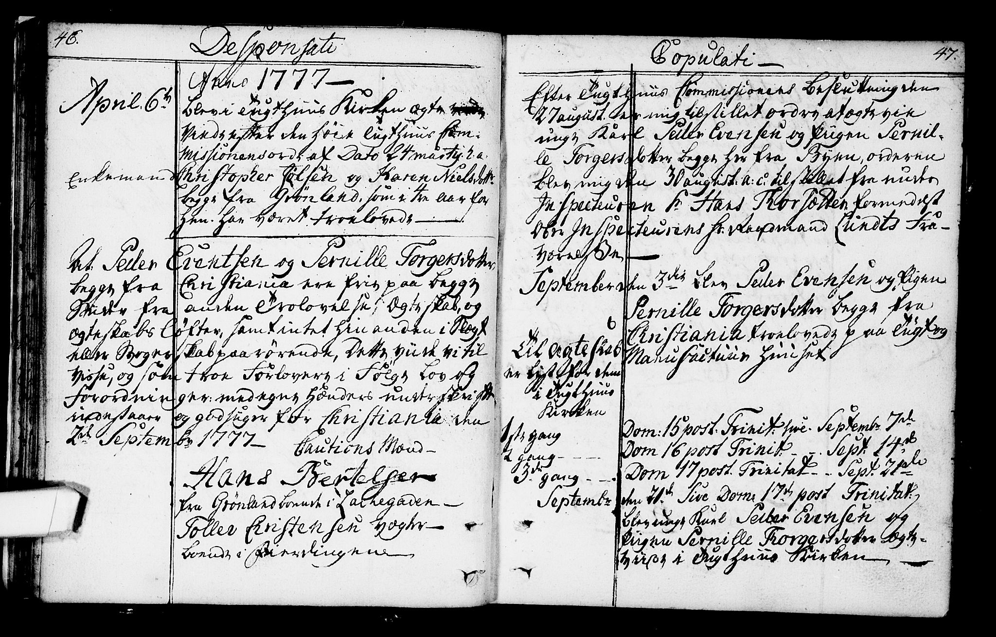 Kristiania tukthusprest Kirkebøker, SAO/A-10881/F/Fa/L0001: Parish register (official) no. 1, 1758-1828, p. 46-47