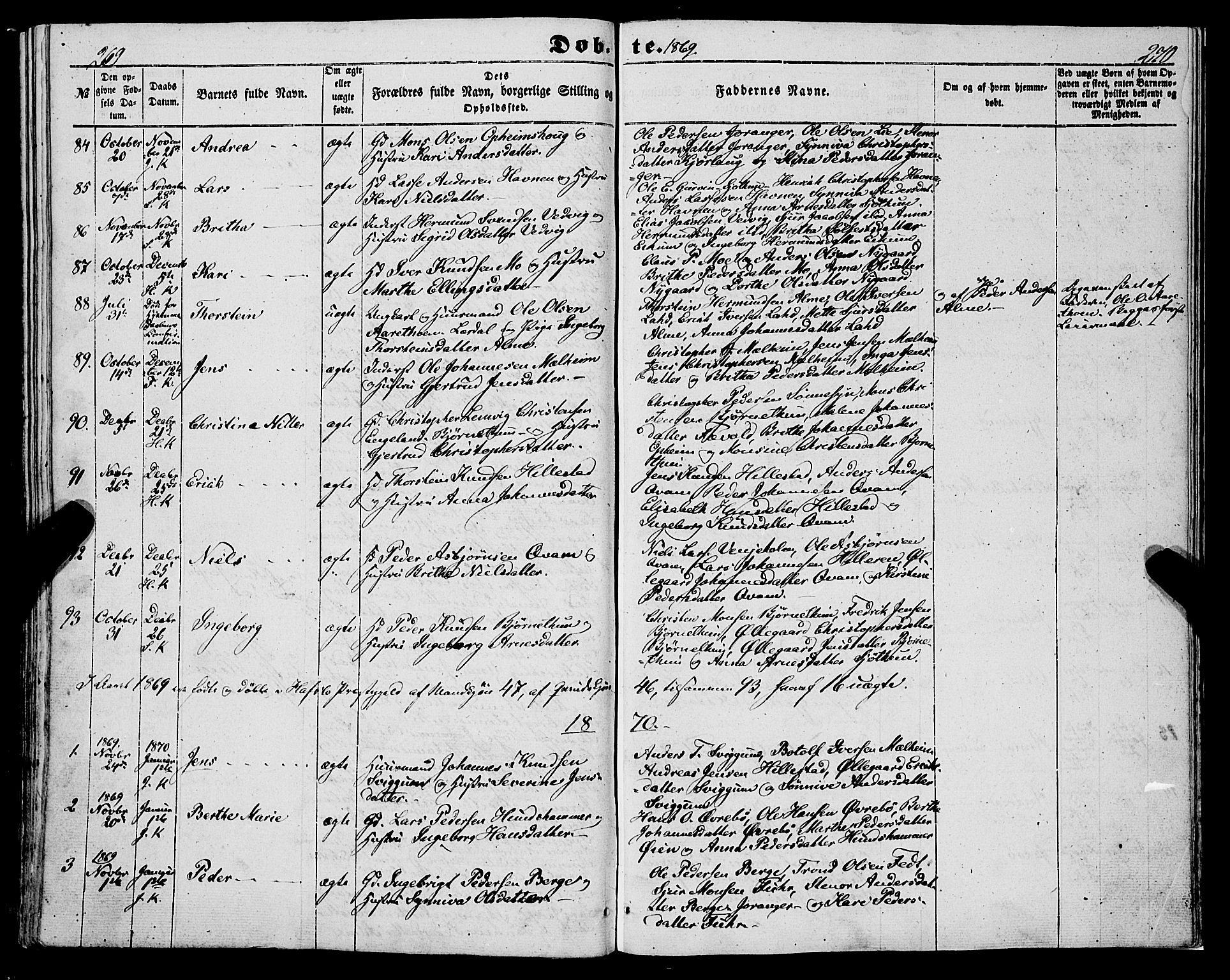 Hafslo sokneprestembete, AV/SAB-A-80301/H/Haa/Haaa/L0009: Parish register (official) no. A 9, 1852-1873, p. 269-270