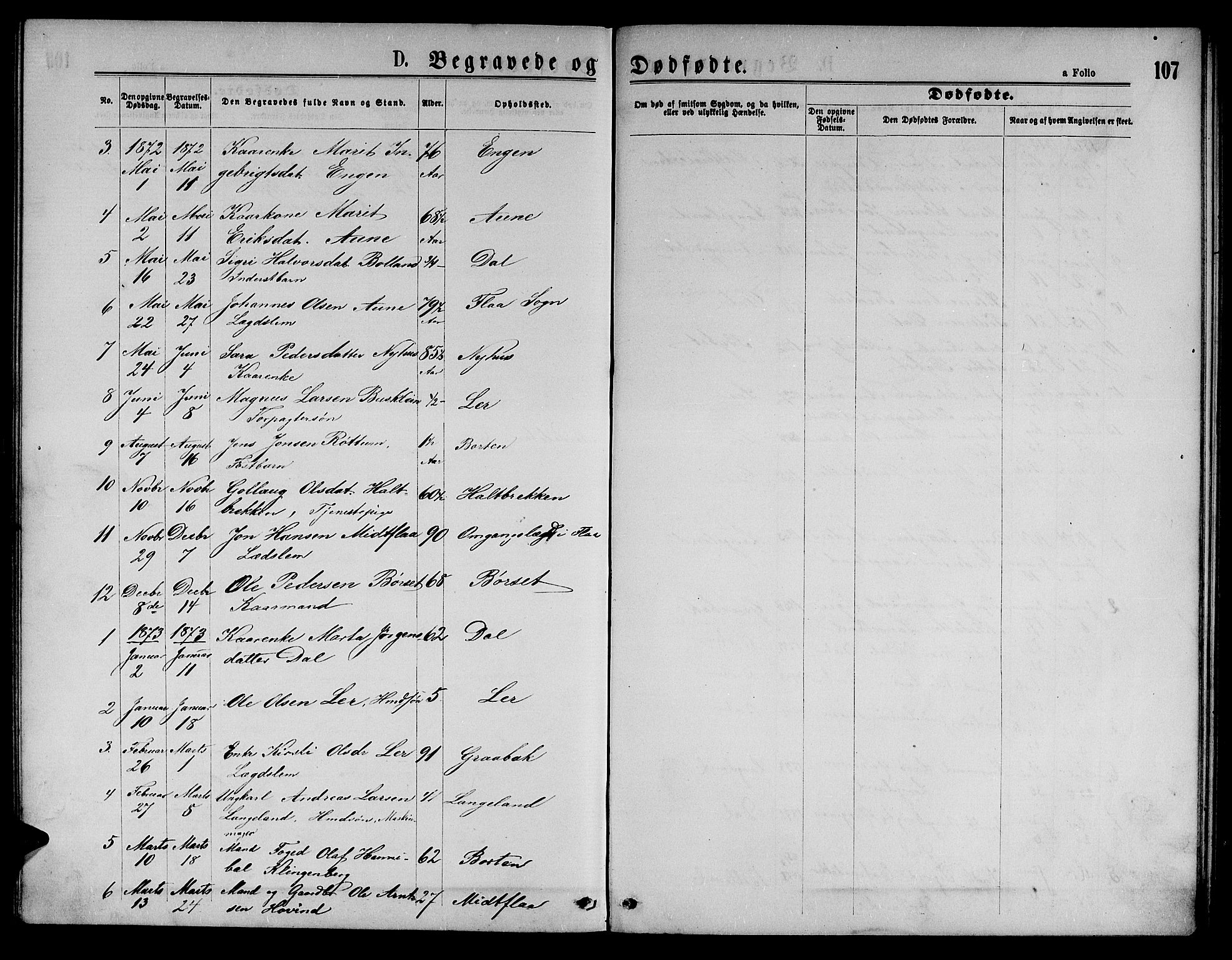 Ministerialprotokoller, klokkerbøker og fødselsregistre - Sør-Trøndelag, SAT/A-1456/693/L1122: Parish register (copy) no. 693C03, 1870-1886, p. 107