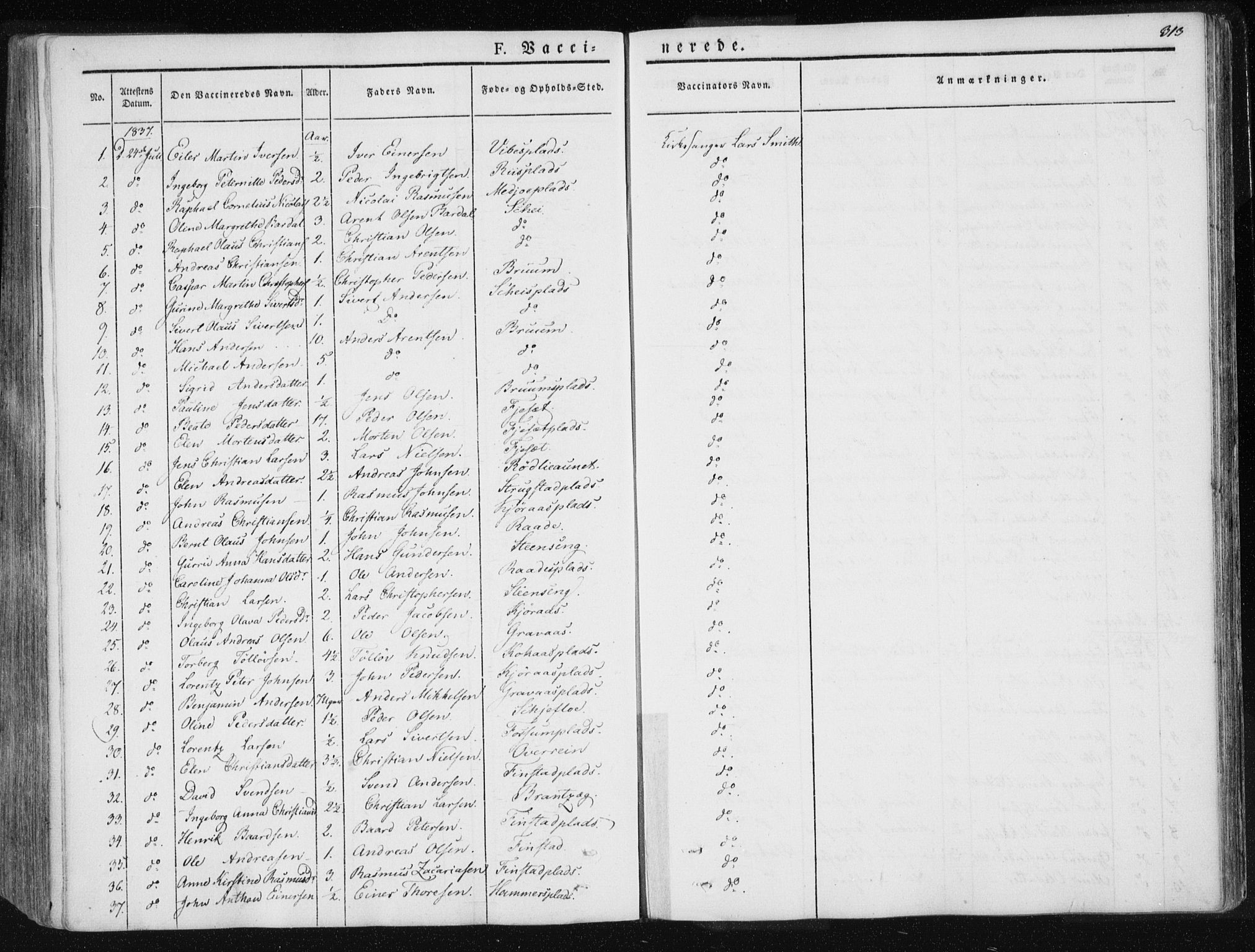 Ministerialprotokoller, klokkerbøker og fødselsregistre - Nord-Trøndelag, SAT/A-1458/735/L0339: Parish register (official) no. 735A06 /1, 1836-1848, p. 313