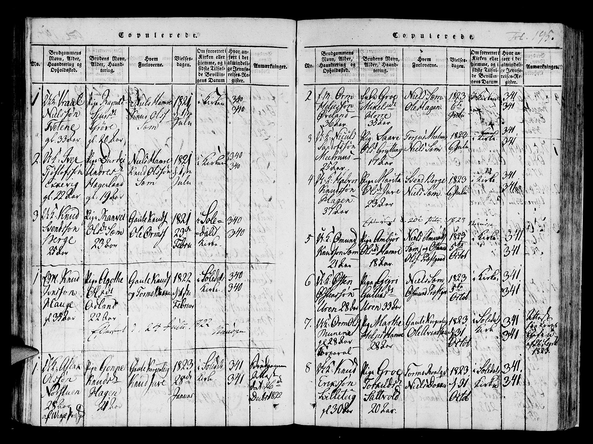 Røldal sokneprestembete, SAB/A-100247: Parish register (official) no. A 2, 1817-1856, p. 195