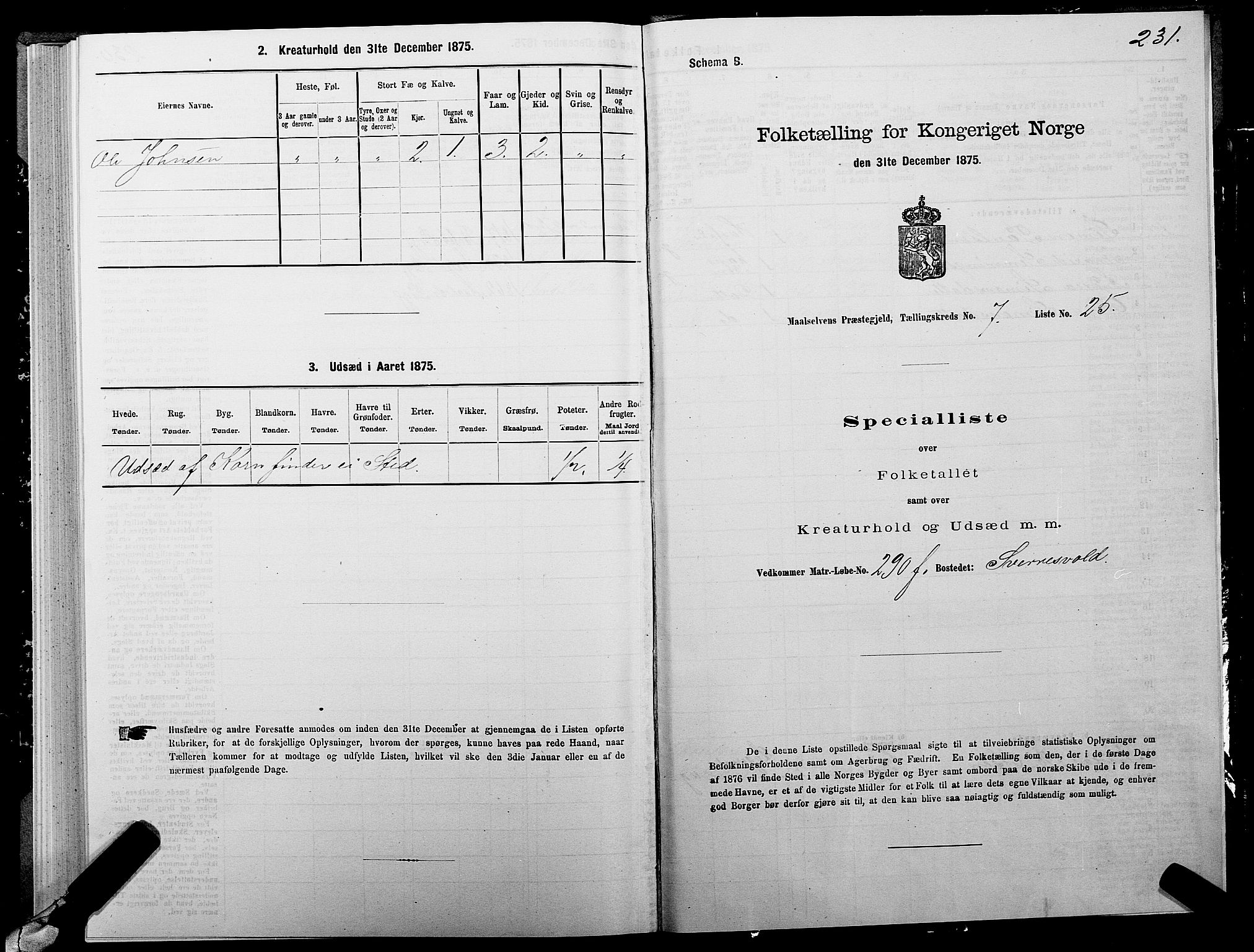 SATØ, 1875 census for 1924P Målselv, 1875, p. 3231