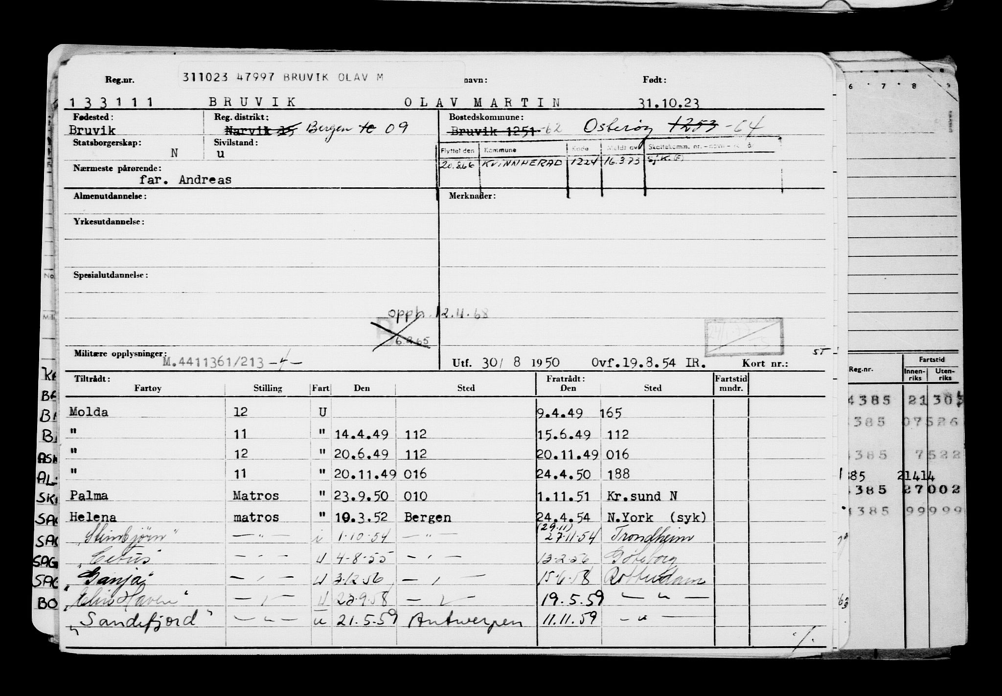 Direktoratet for sjømenn, AV/RA-S-3545/G/Gb/L0224: Hovedkort, 1923, p. 421