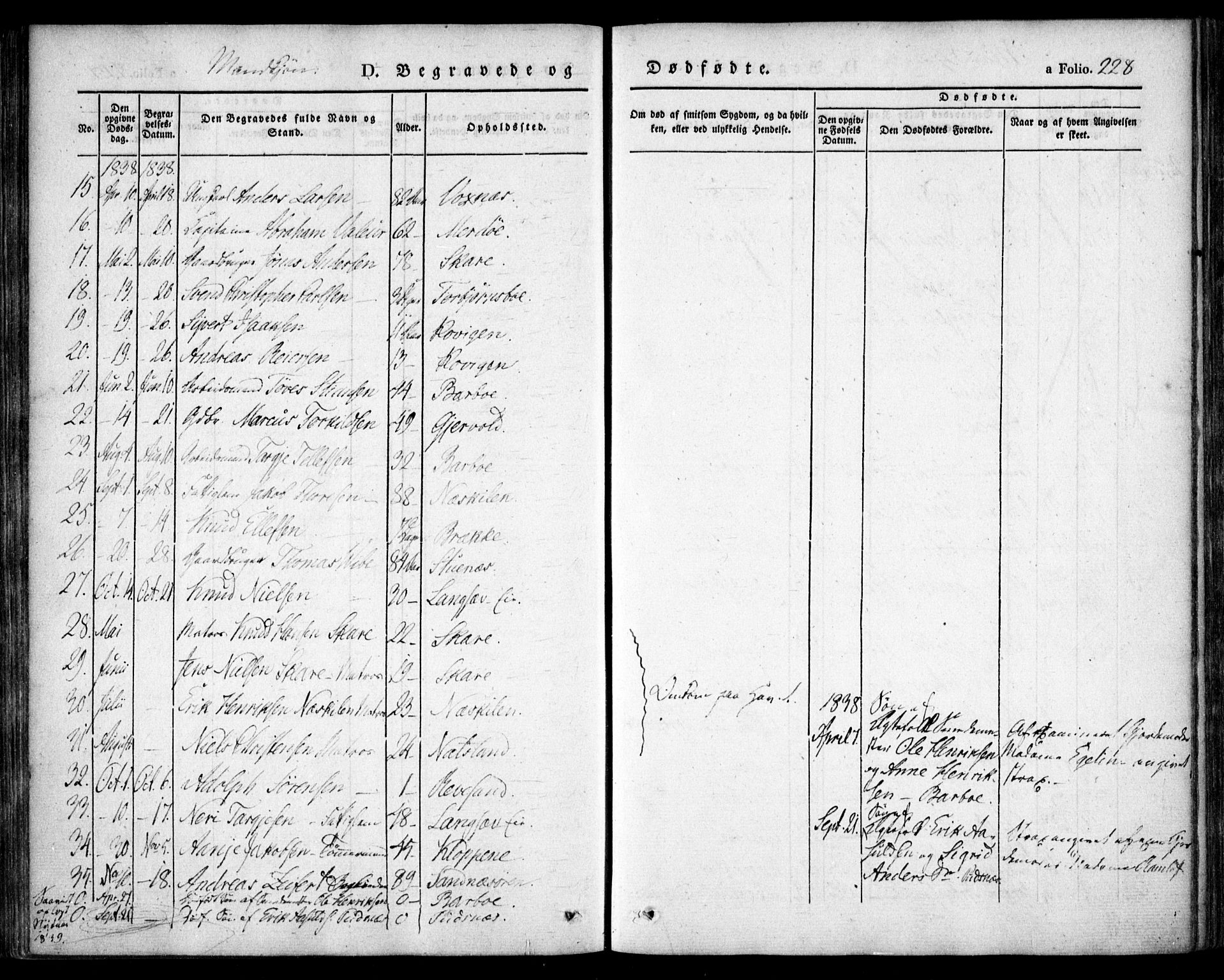Tromøy sokneprestkontor, SAK/1111-0041/F/Fa/L0004: Parish register (official) no. A 4, 1837-1846, p. 228