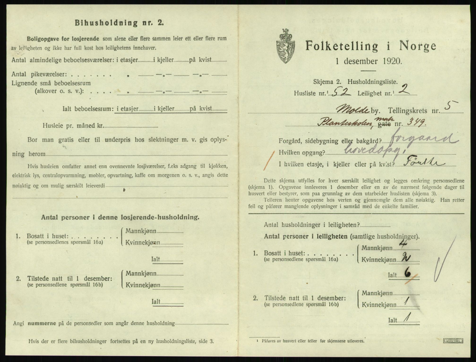 SAT, 1920 census for Molde, 1920, p. 1959