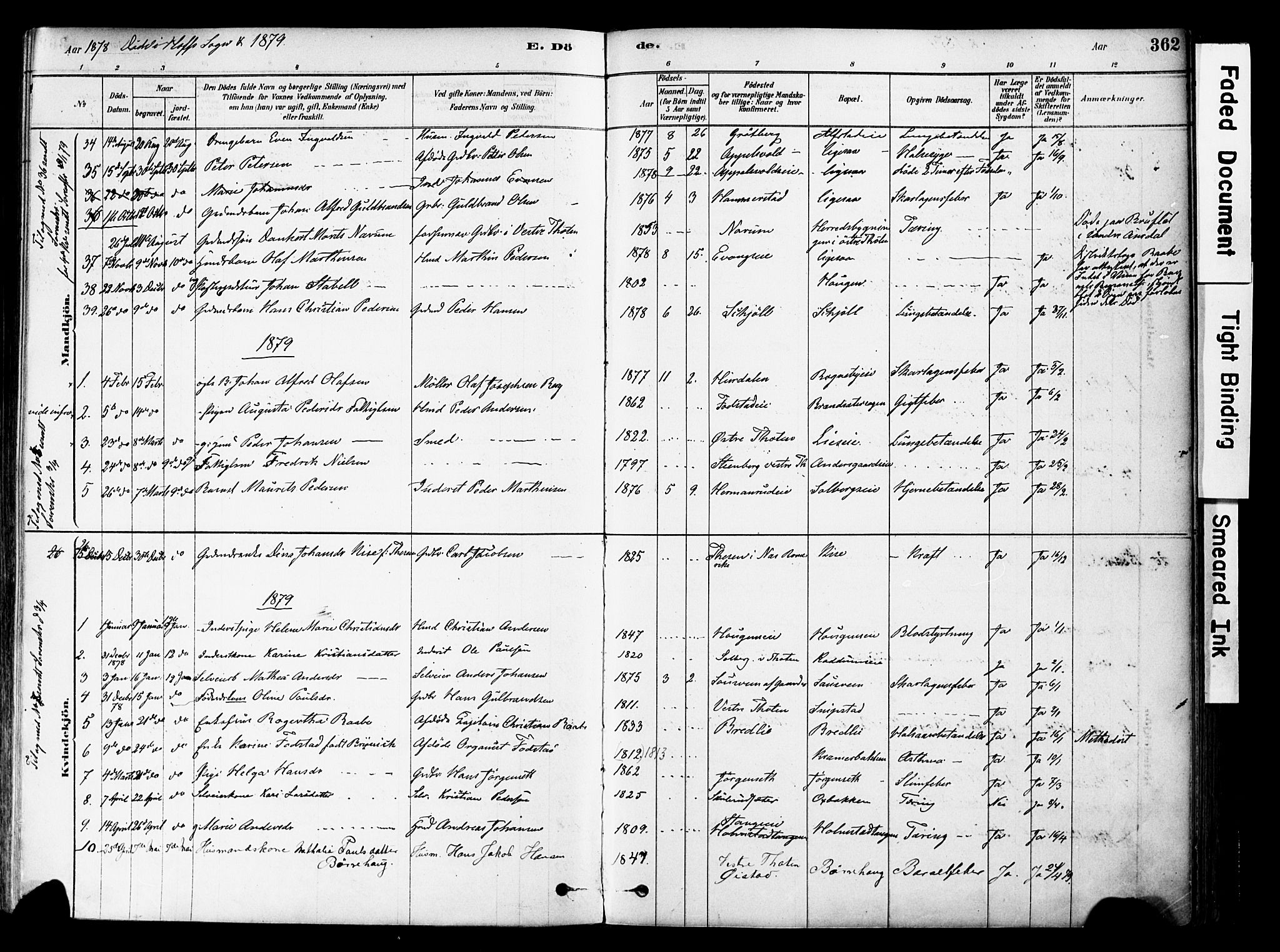 Østre Toten prestekontor, AV/SAH-PREST-104/H/Ha/Haa/L0006: Parish register (official) no. 6 /1, 1878-1896, p. 362