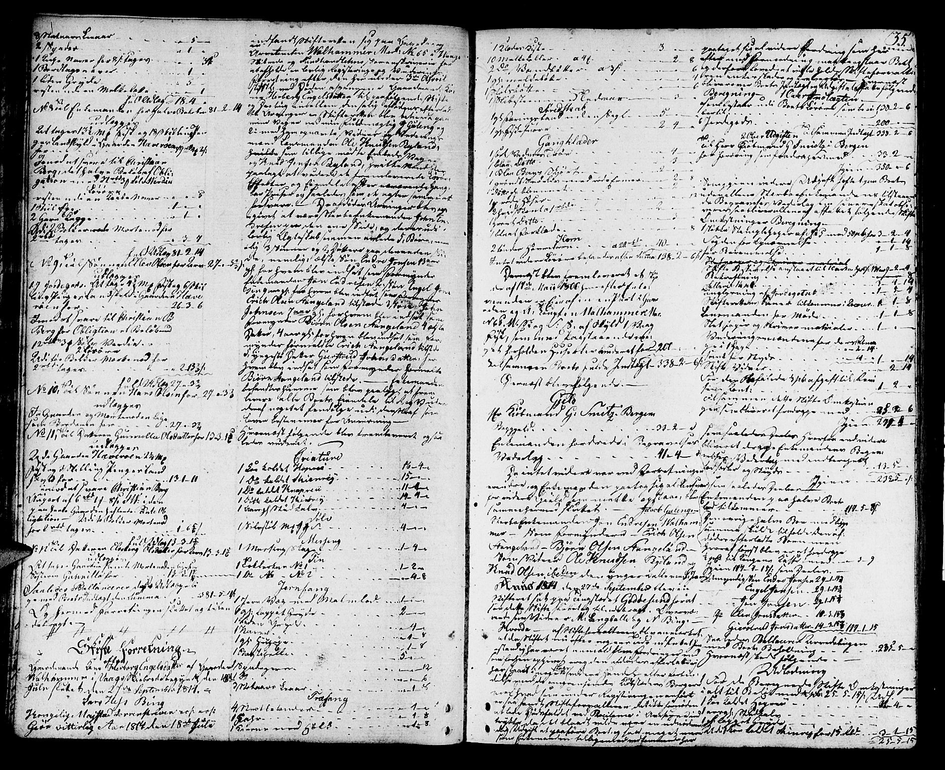 Sunnhordland sorenskrivar, SAB/A-2401/1/H/Ha/Haa/L0013: Skifteprotokollar. Register i protokoll, 1814-1819, p. 34b-35a