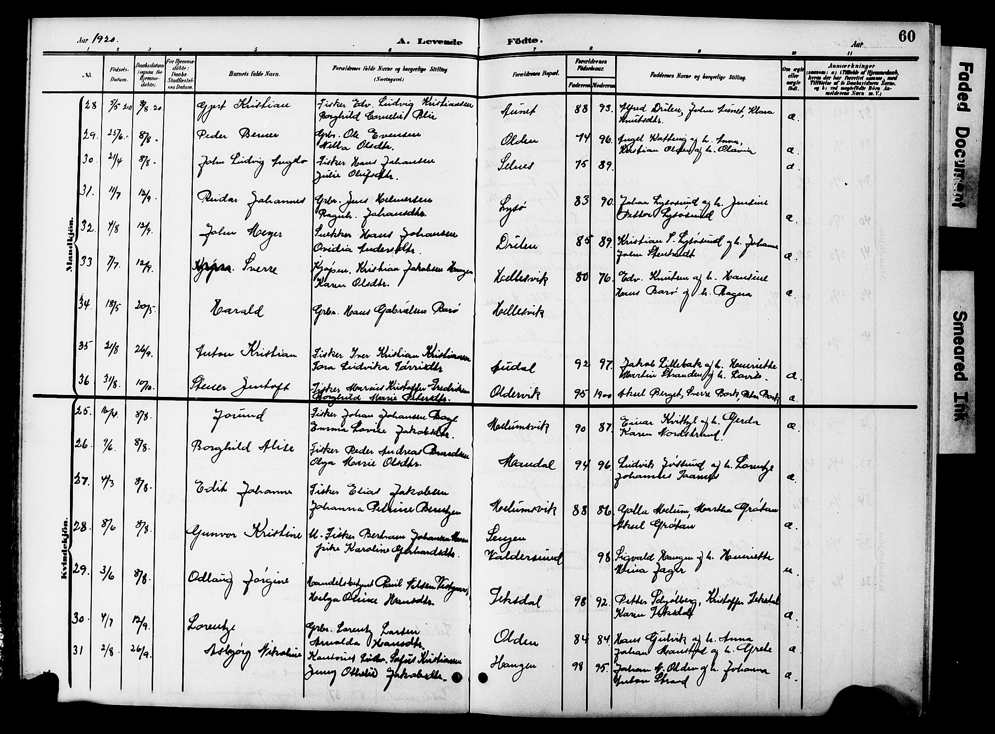 Ministerialprotokoller, klokkerbøker og fødselsregistre - Sør-Trøndelag, AV/SAT-A-1456/654/L0666: Parish register (copy) no. 654C02, 1901-1925, p. 60