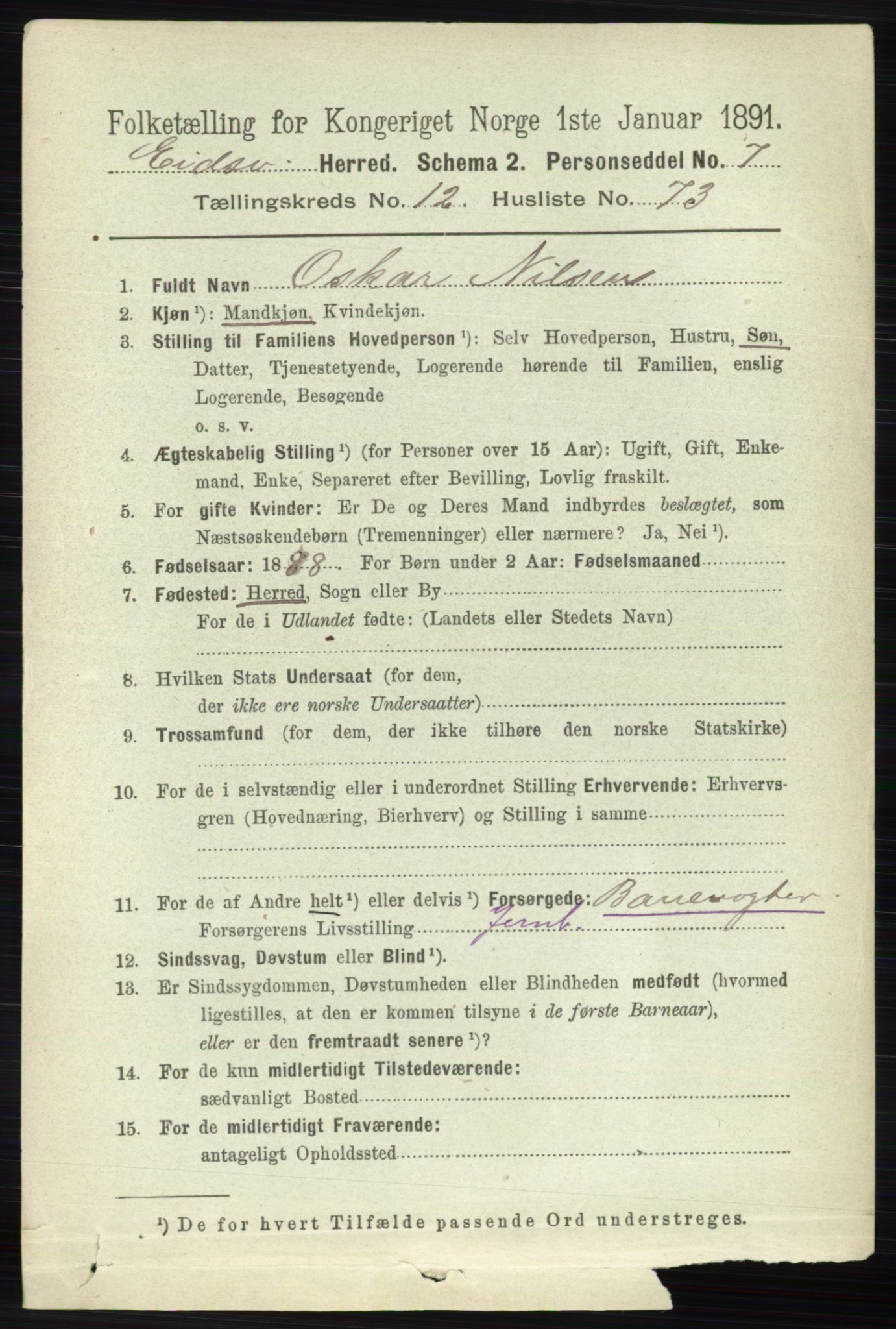 RA, 1891 census for 0237 Eidsvoll, 1891, p. 8941