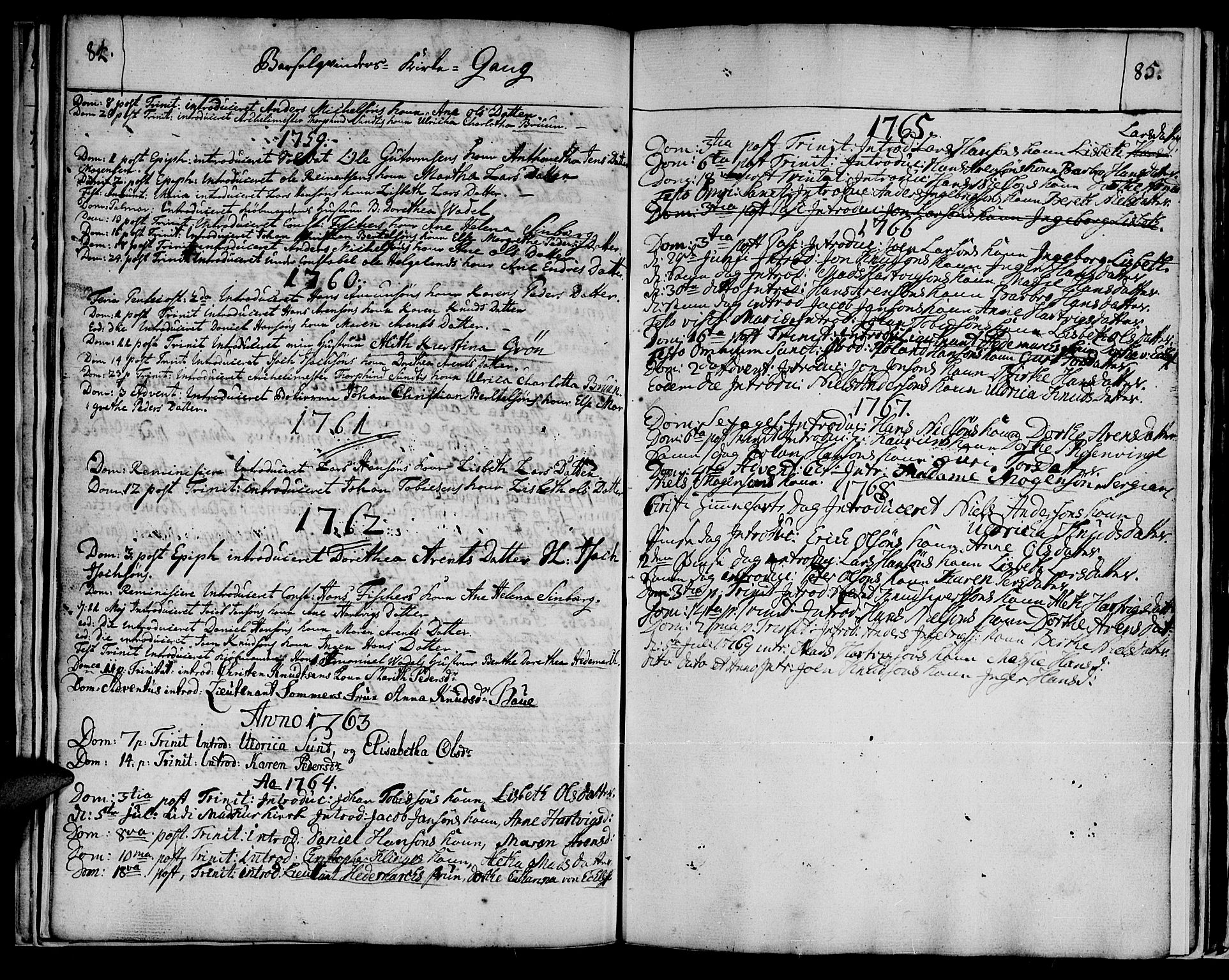Vadsø sokneprestkontor, SATØ/S-1325/H/Ha/L0001kirke: Parish register (official) no. 1, 1747-1768, p. 84-85