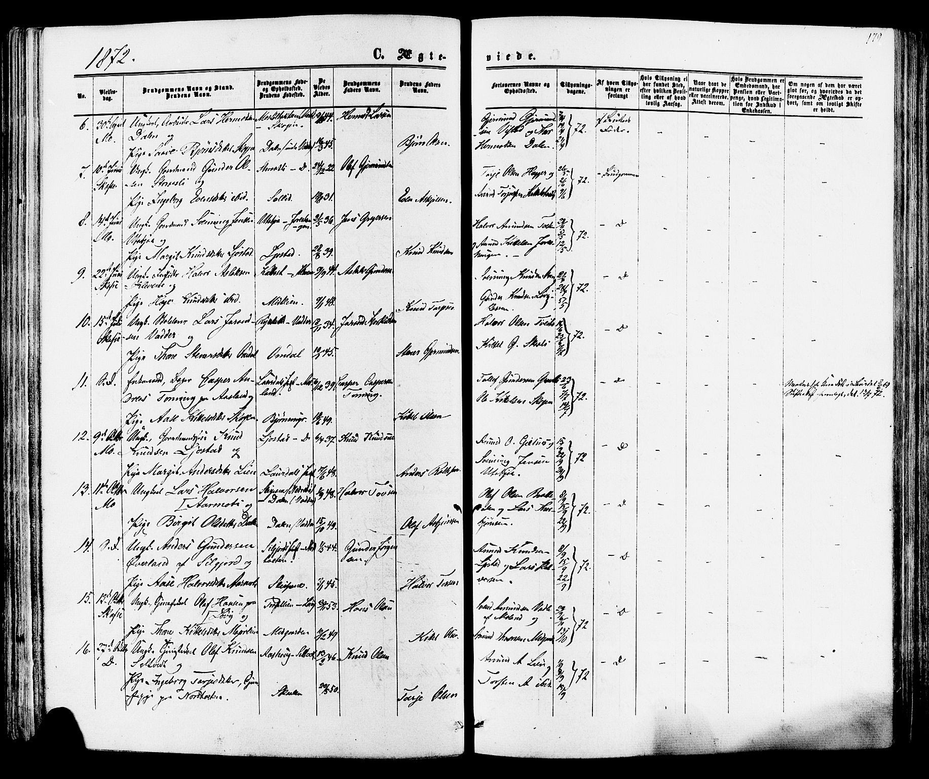 Mo kirkebøker, AV/SAKO-A-286/F/Fa/L0006: Parish register (official) no. I 6, 1865-1885, p. 179