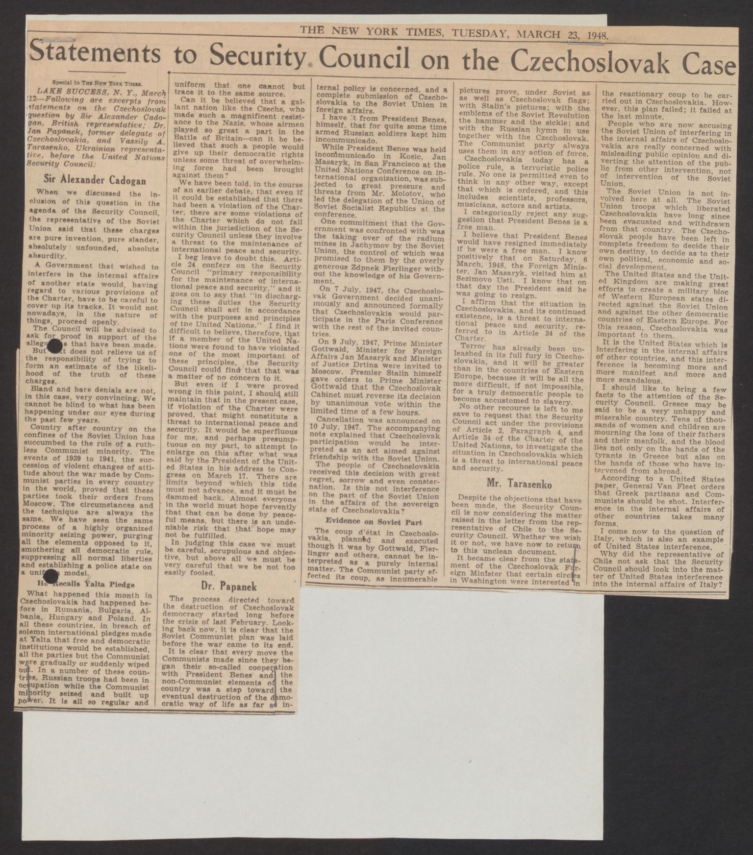 Lie, Trygve, AV/RA-PA-1407/D/L0013: Generalsekretærens papirer., 1946-1950, p. 1235