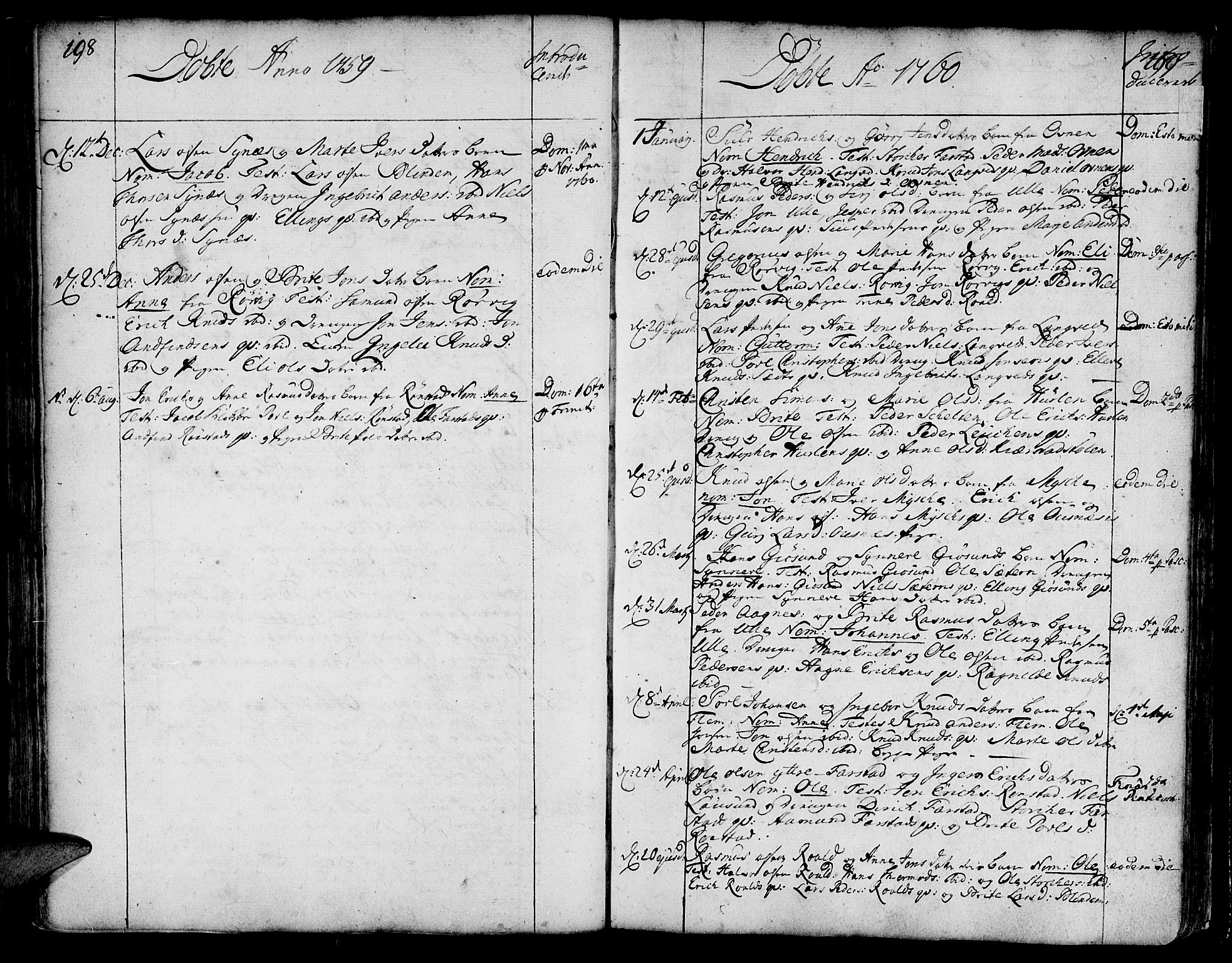 Ministerialprotokoller, klokkerbøker og fødselsregistre - Møre og Romsdal, SAT/A-1454/536/L0493: Parish register (official) no. 536A02, 1739-1802, p. 198-199