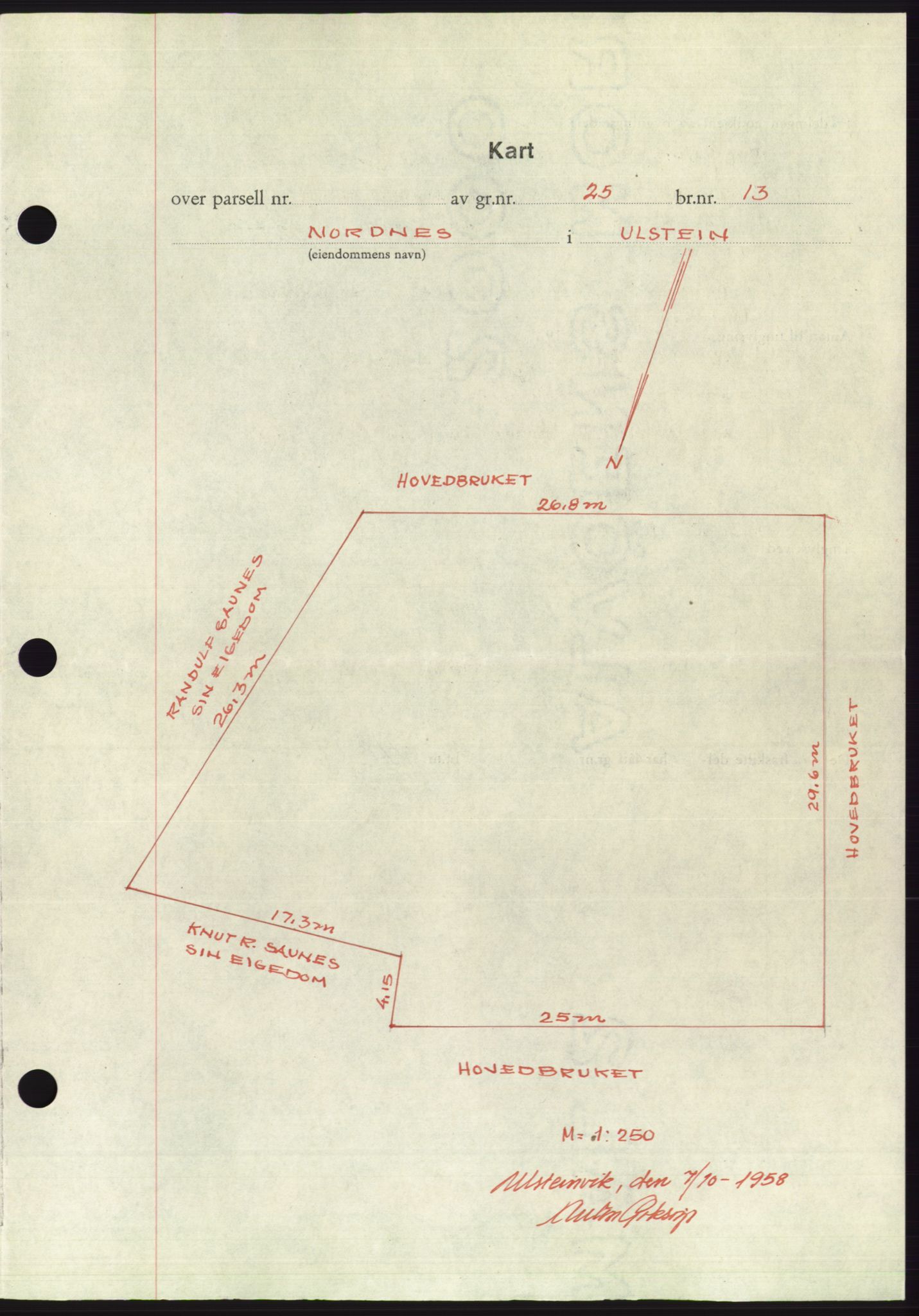 Søre Sunnmøre sorenskriveri, AV/SAT-A-4122/1/2/2C/L0110: Mortgage book no. 36A, 1958-1958, Diary no: : 2185/1958