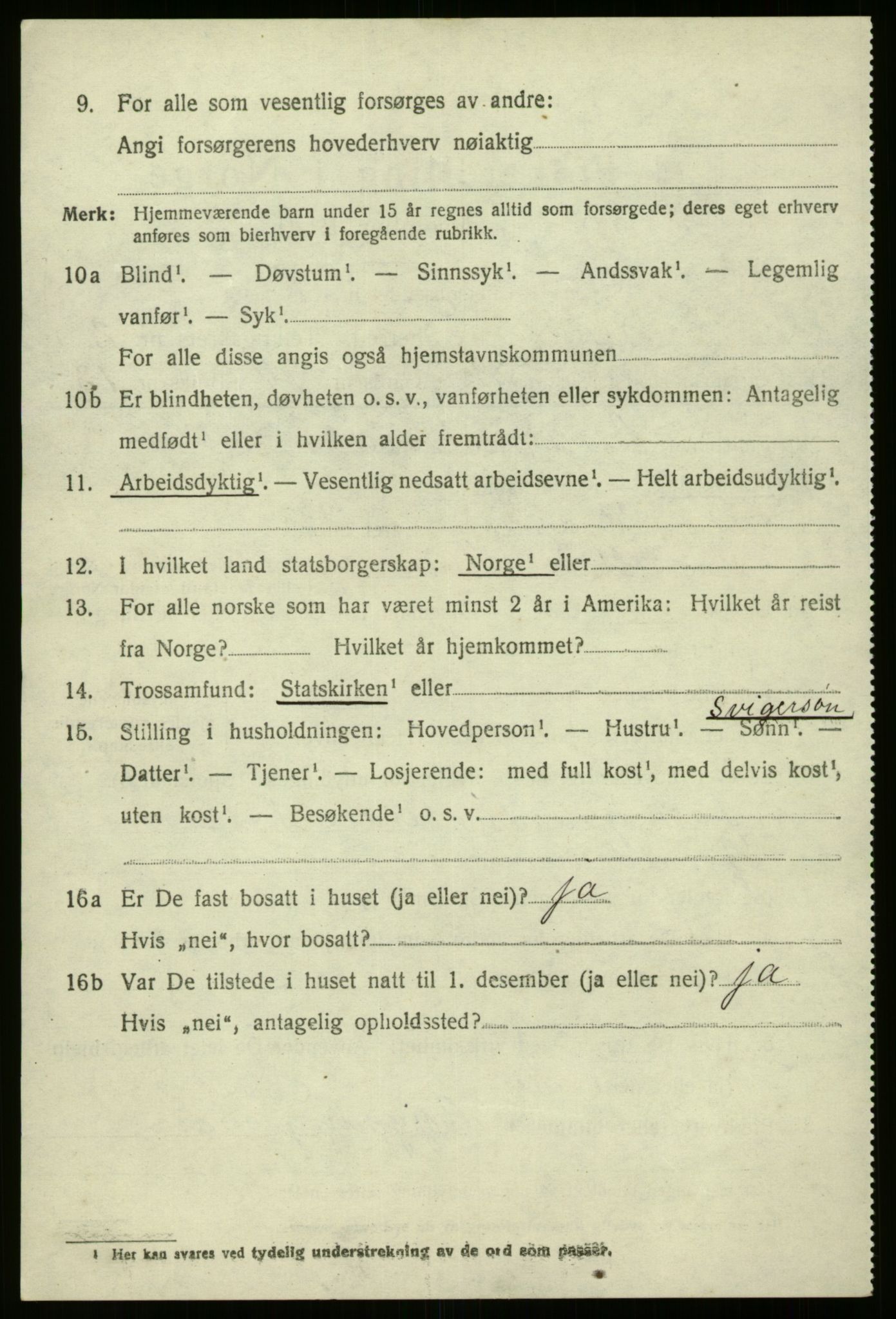 SAB, 1920 census for Kinn, 1920, p. 9548