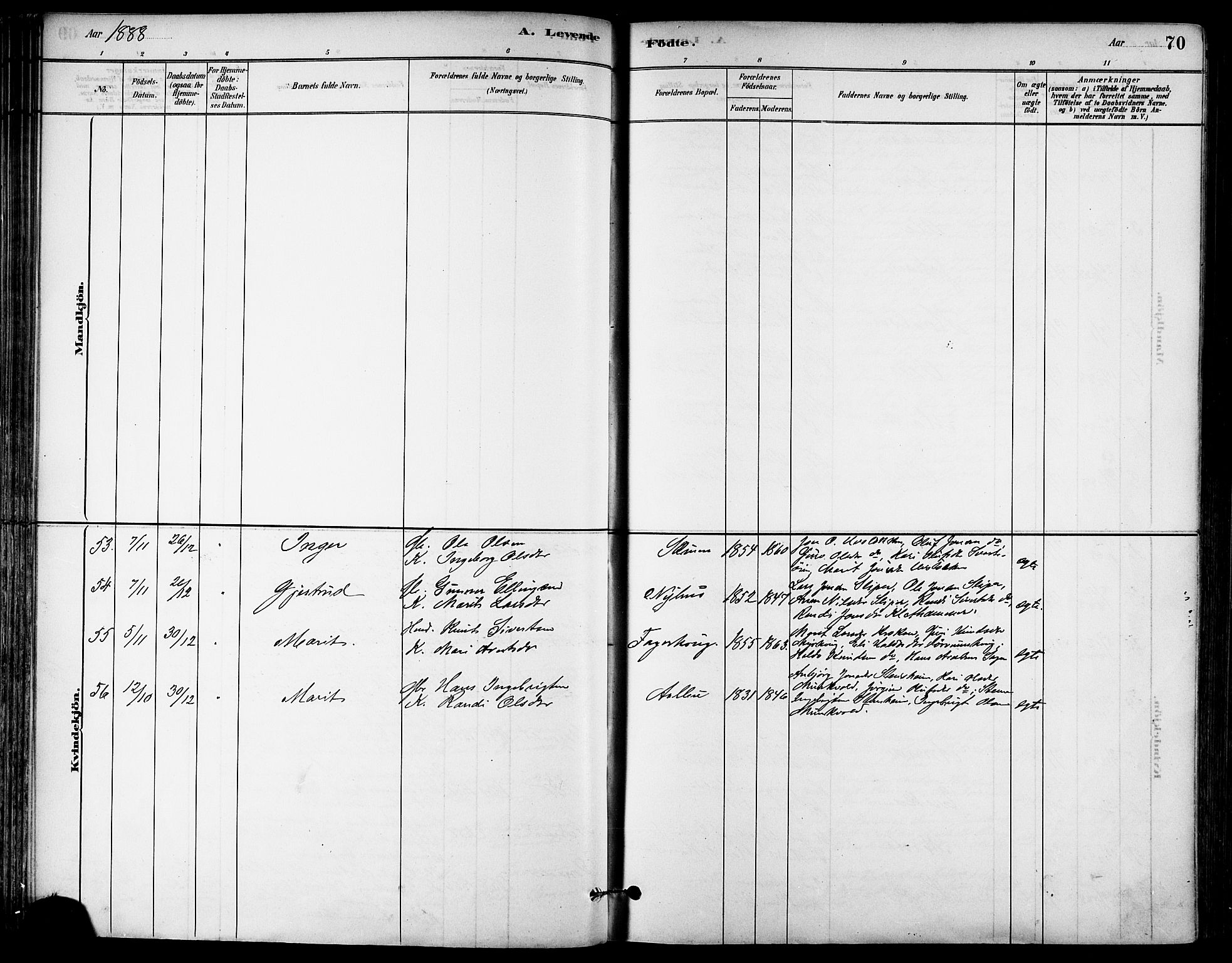 Ministerialprotokoller, klokkerbøker og fødselsregistre - Sør-Trøndelag, SAT/A-1456/678/L0901: Parish register (official) no. 678A10, 1881-1894, p. 70