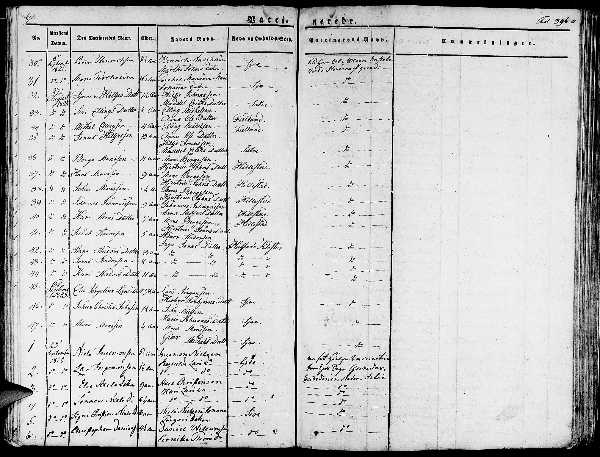 Fjelberg sokneprestembete, AV/SAB-A-75201/H/Haa: Parish register (official) no. A 5, 1822-1834, p. 396