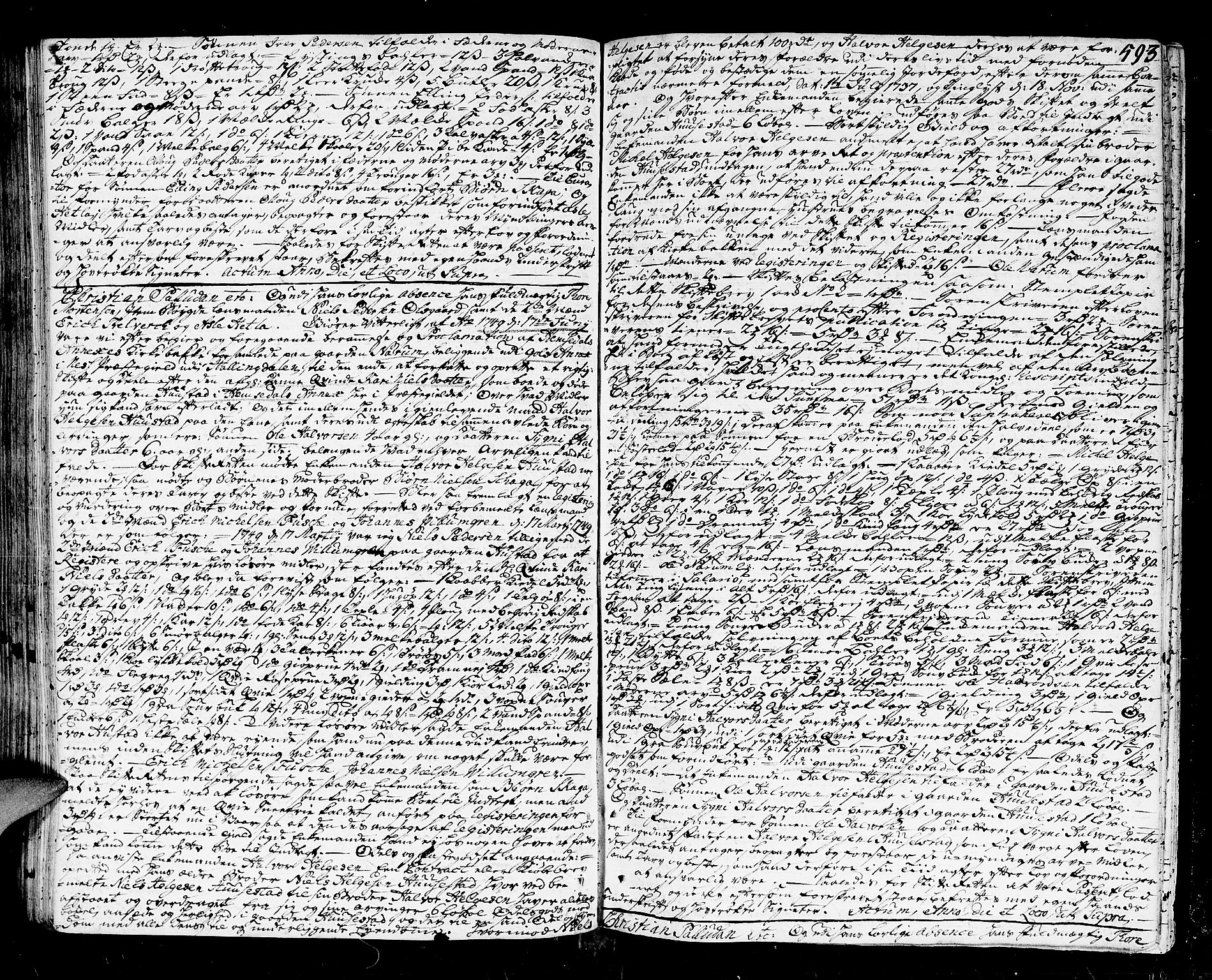 Ringerike og Hallingdal sorenskriveri, SAKO/A-81/H/Ha/L0014: Skifteprotokoll, 1744-1749, p. 592b-593a