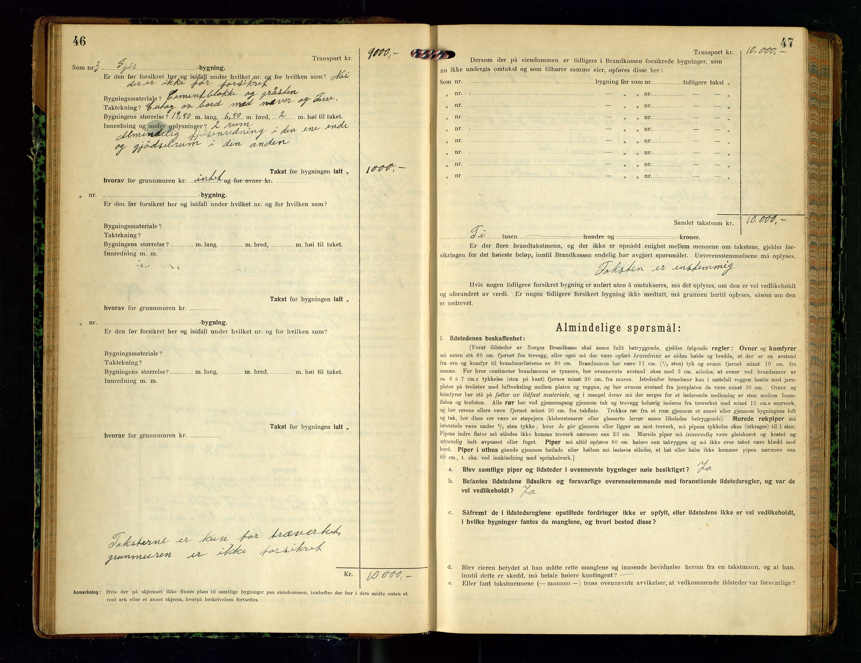 Sokndal lensmannskontor, AV/SAST-A-100417/Gob/L0005: "Brandtakst-Protokol", 1920-1924, p. 46-47