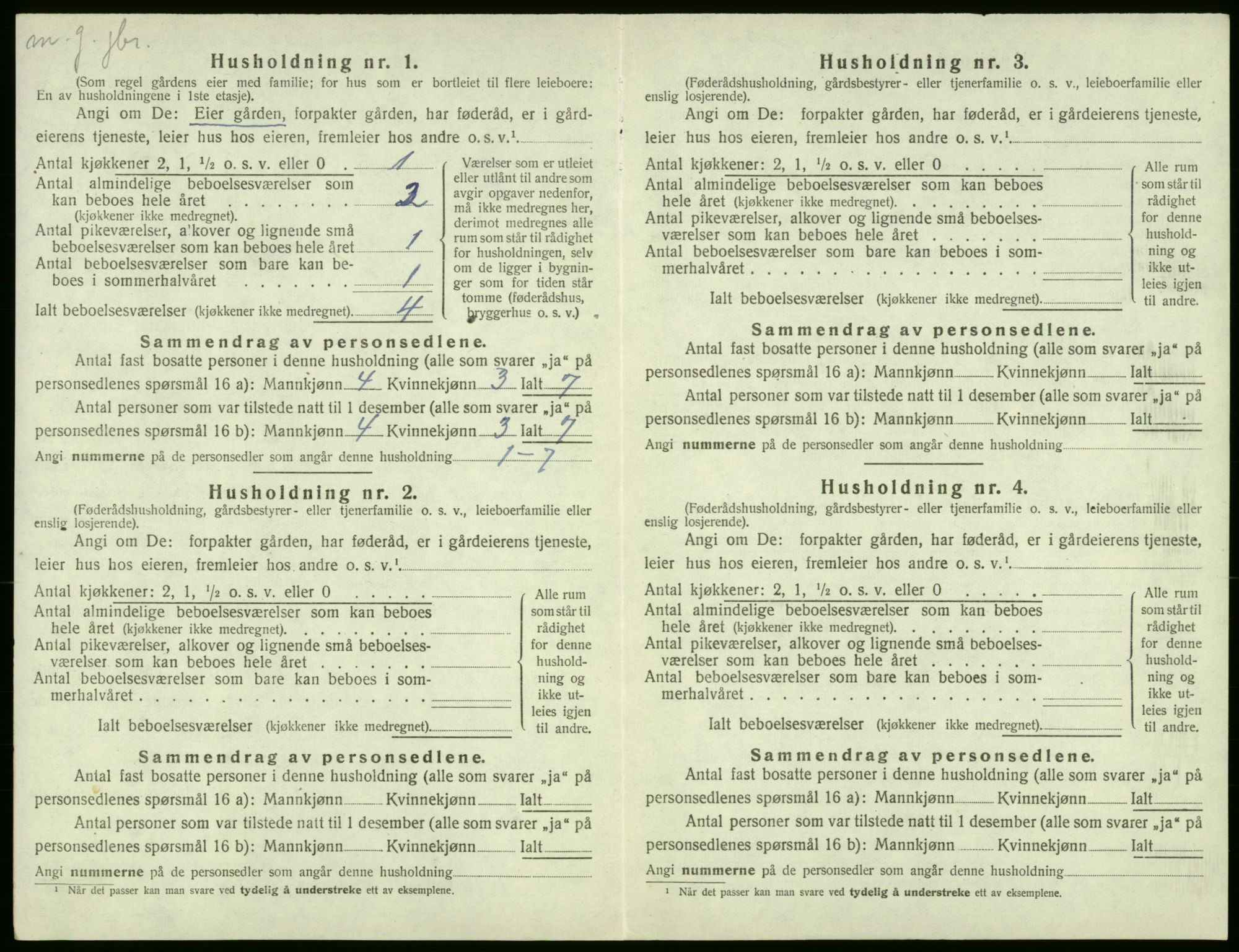 SAB, 1920 census for Stord, 1920, p. 208