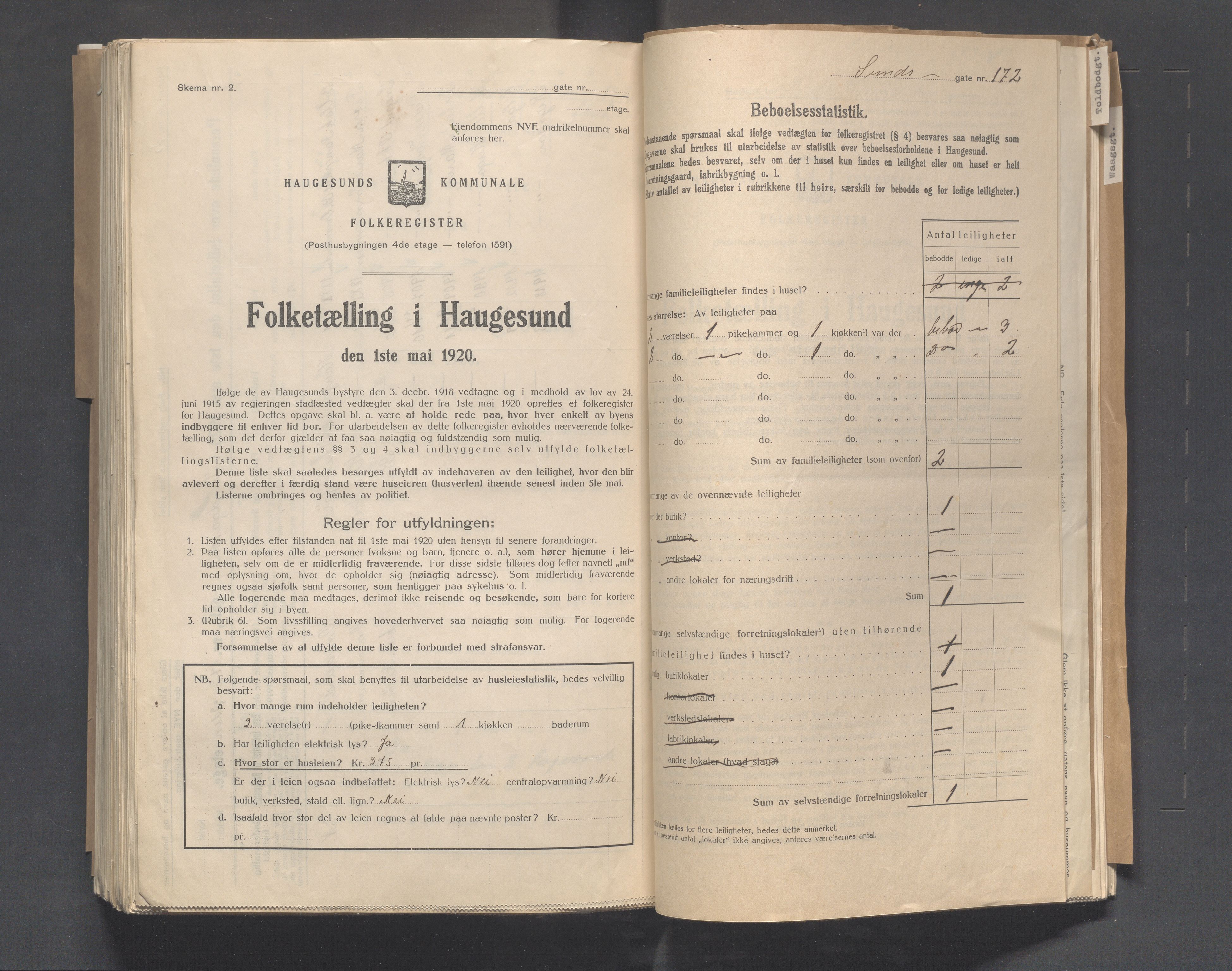IKAR, Local census 1.5.1920 for Haugesund, 1920, p. 7106