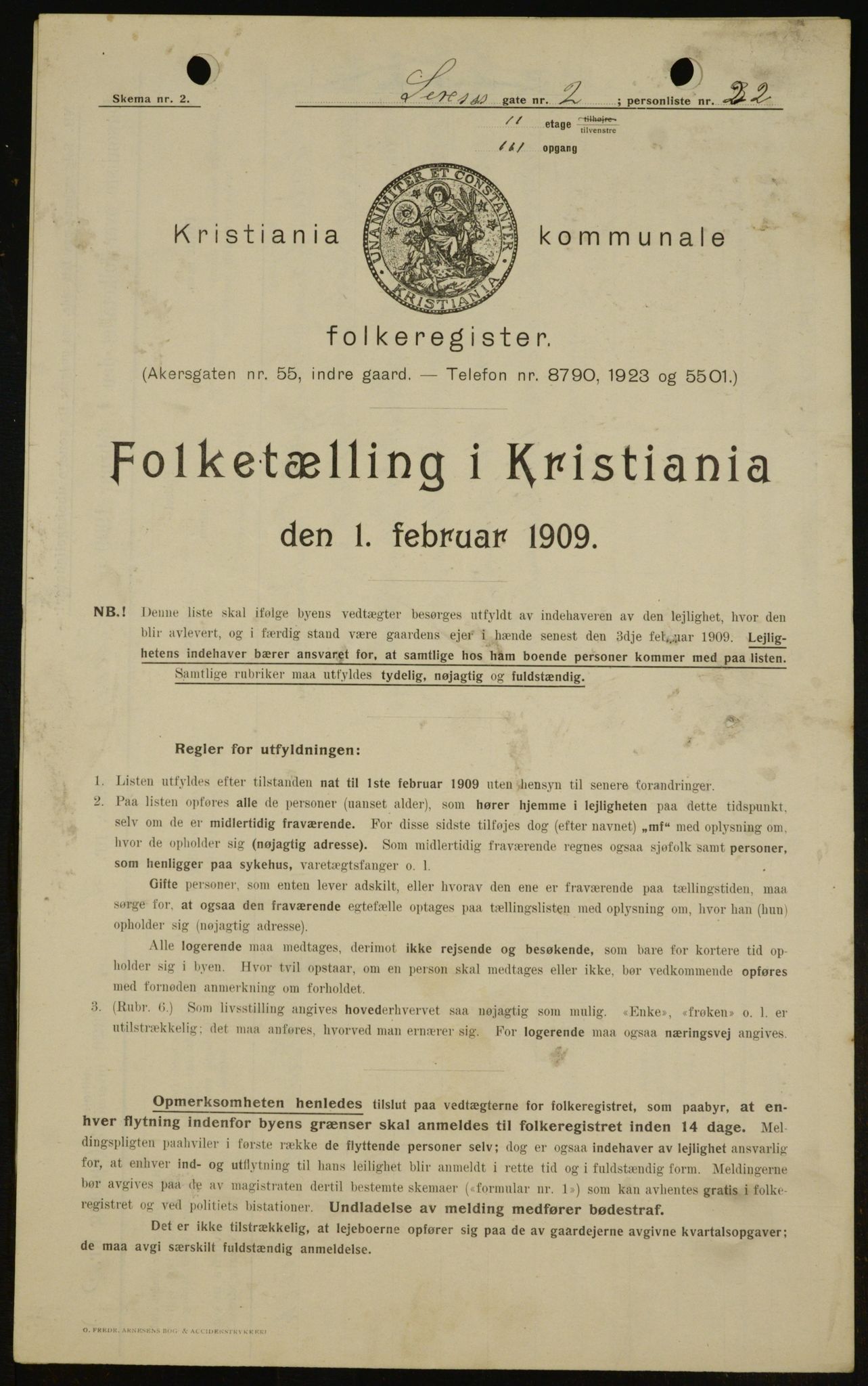 OBA, Municipal Census 1909 for Kristiania, 1909, p. 85929
