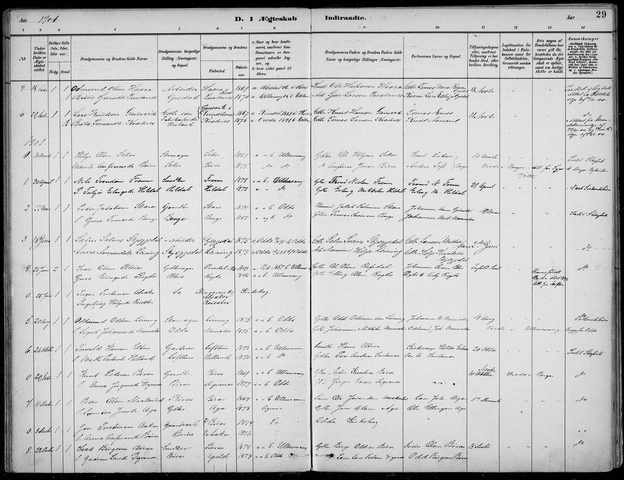 Ullensvang sokneprestembete, AV/SAB-A-78701/H/Haa: Parish register (official) no. B  3, 1882-1911, p. 29