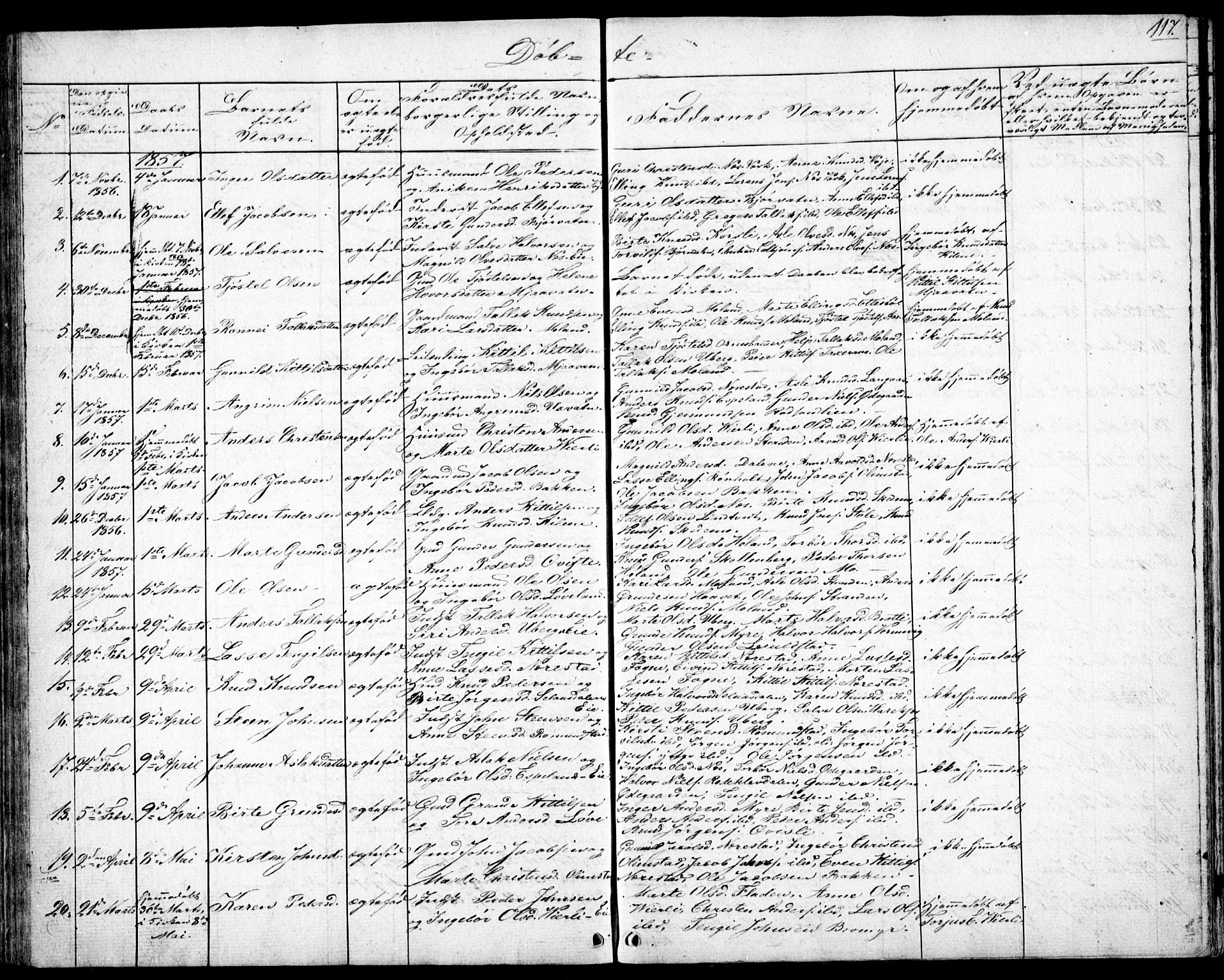 Gjerstad sokneprestkontor, SAK/1111-0014/F/Fb/Fbb/L0002: Parish register (copy) no. B 2, 1831-1862, p. 117