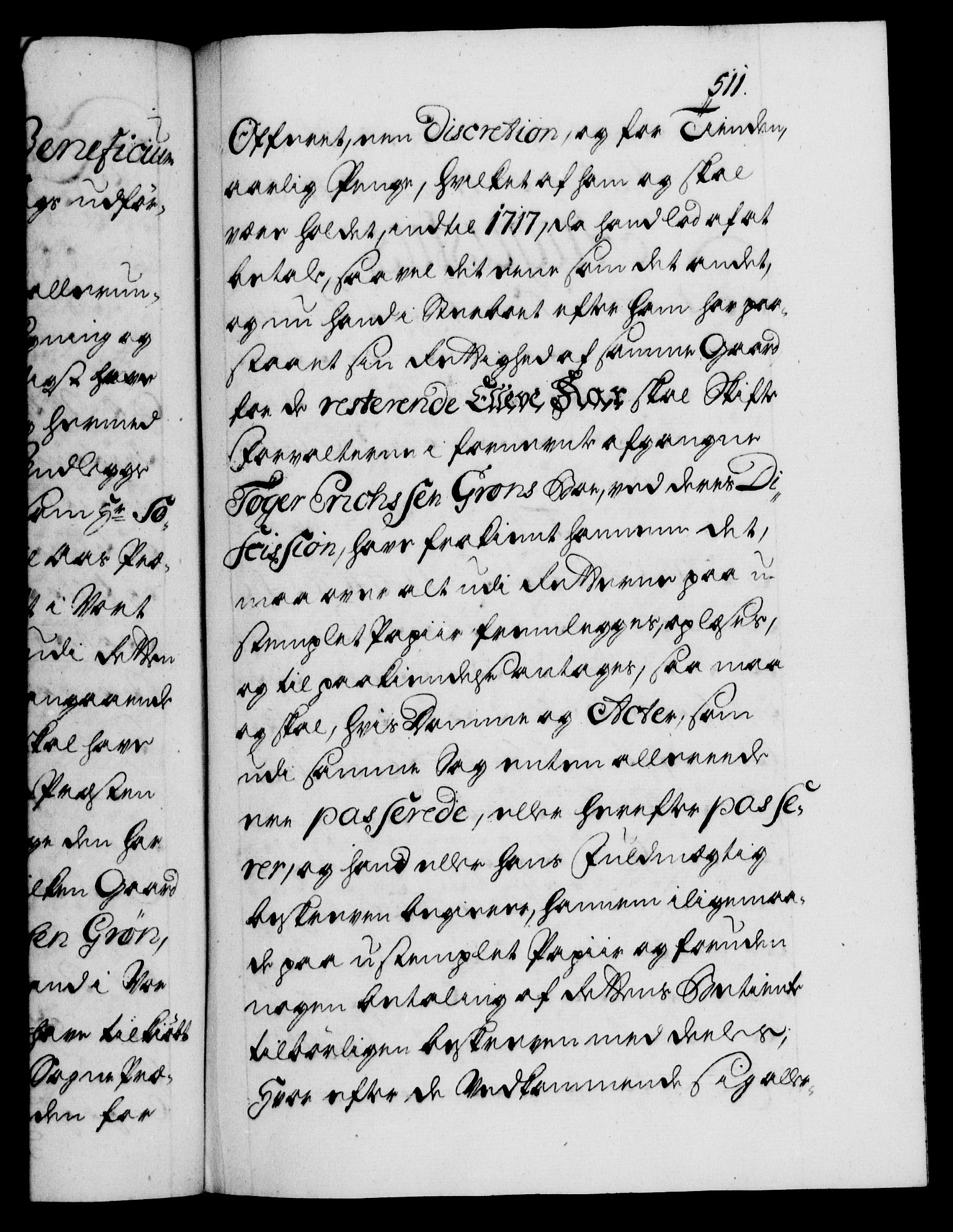 Danske Kanselli 1572-1799, AV/RA-EA-3023/F/Fc/Fca/Fcaa/L0026: Norske registre, 1729-1730, p. 511a