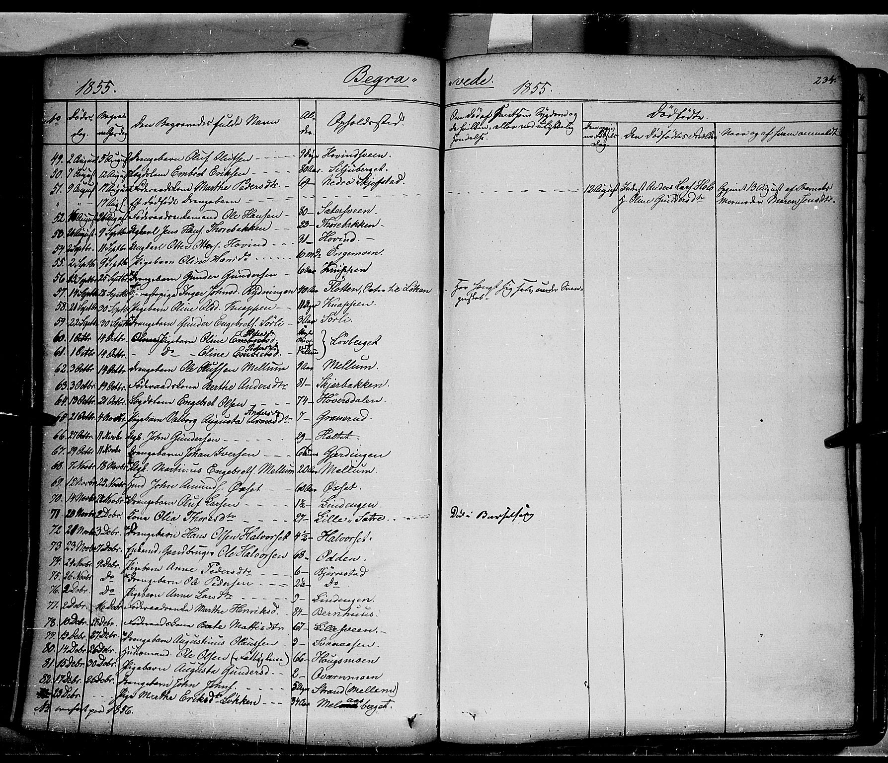 Elverum prestekontor, AV/SAH-PREST-044/H/Ha/Haa/L0009: Parish register (official) no. 9, 1843-1856, p. 234