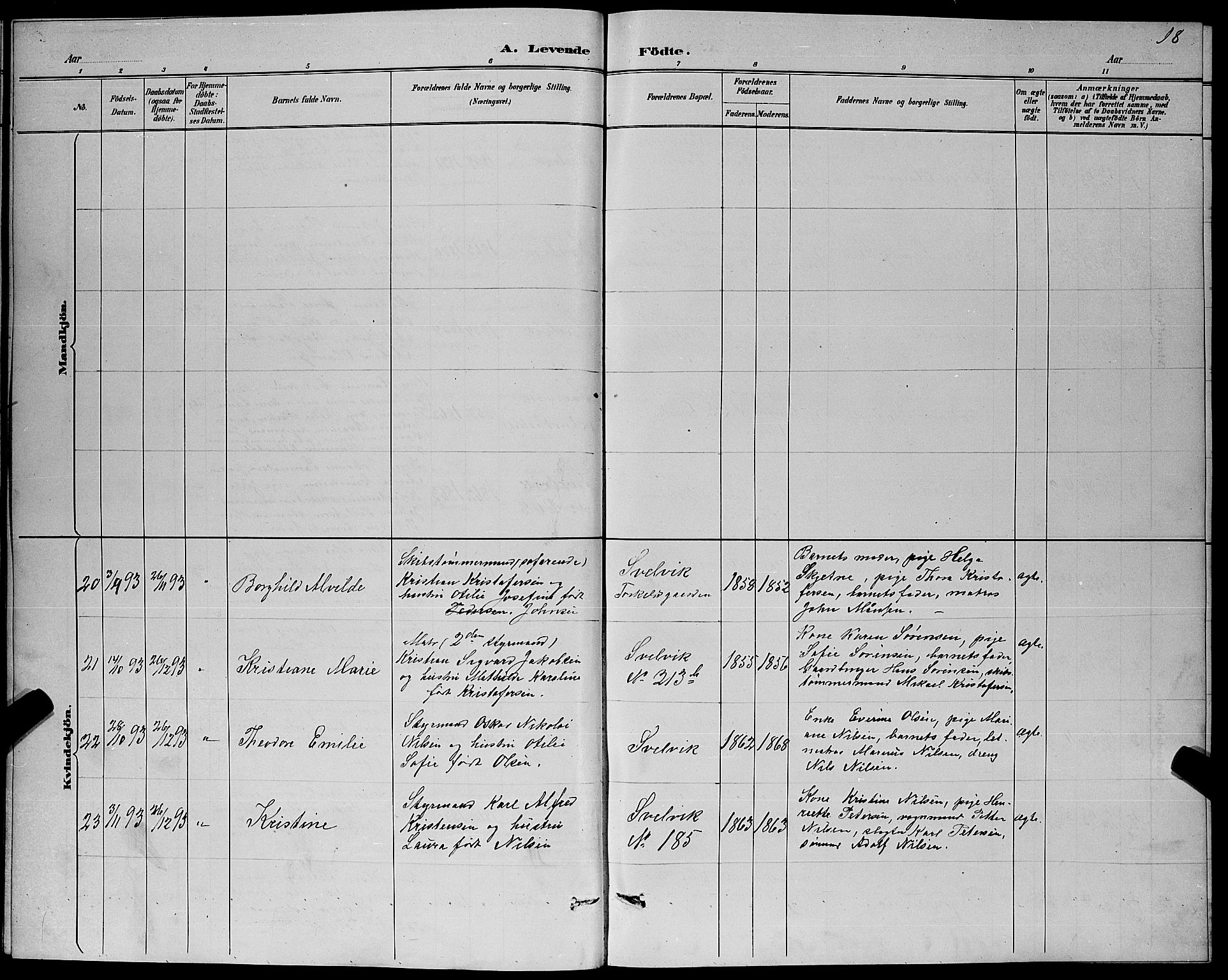 Strømm kirkebøker, AV/SAKO-A-322/G/Gb/L0001: Parish register (copy) no. II 1, 1889-1896, p. 18