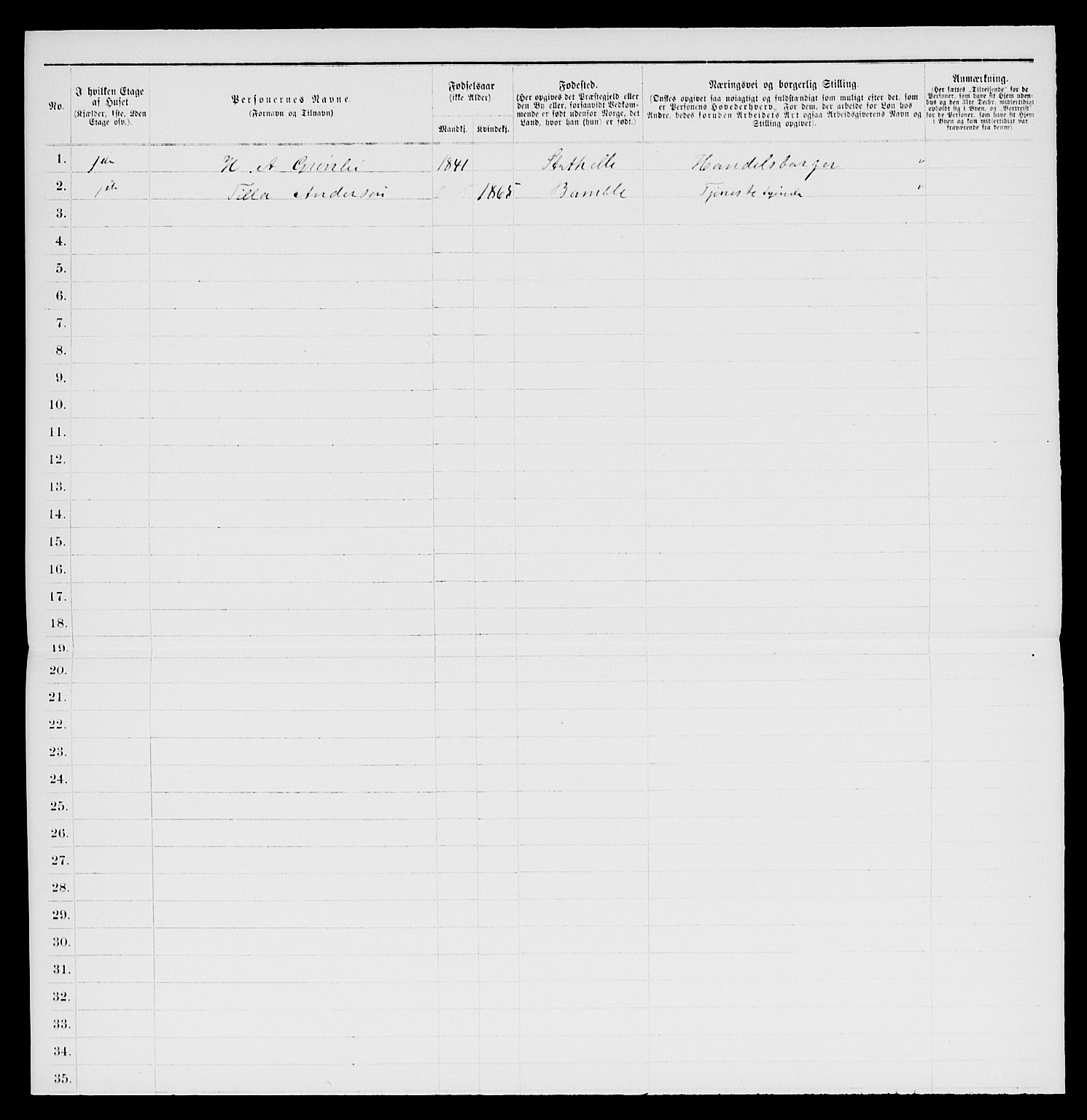 SAKO, 1885 census for 0803 Stathelle, 1885, p. 18