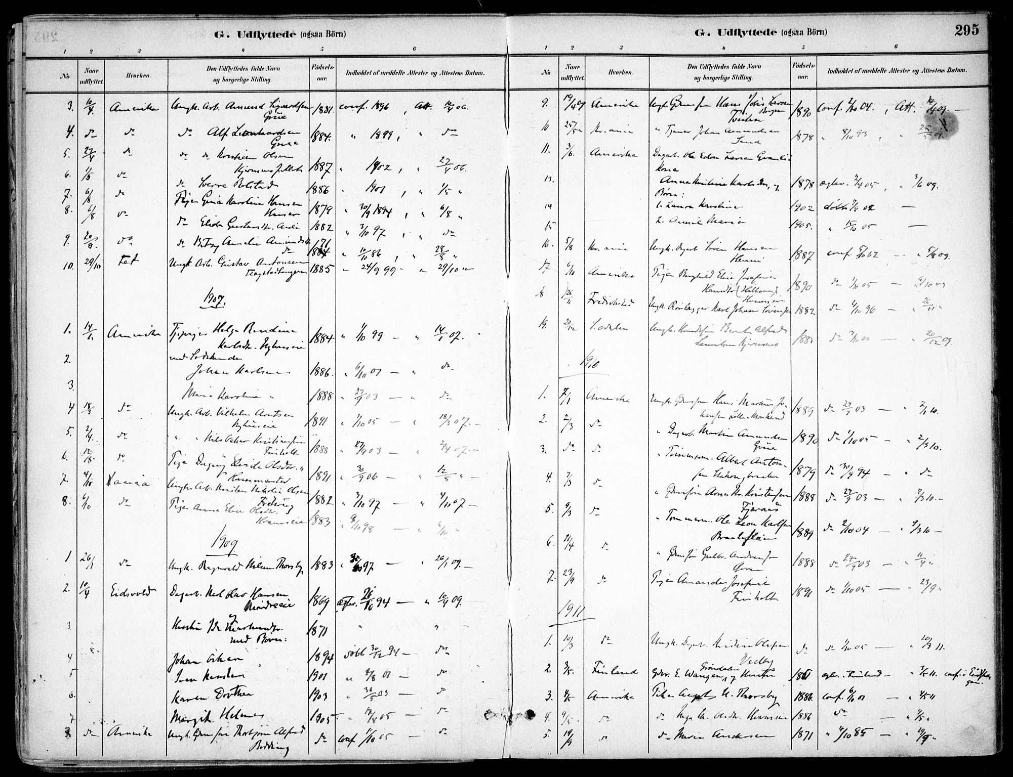 Nes prestekontor Kirkebøker, SAO/A-10410/F/Fc/L0002: Parish register (official) no. IIi 2, 1882-1916, p. 295